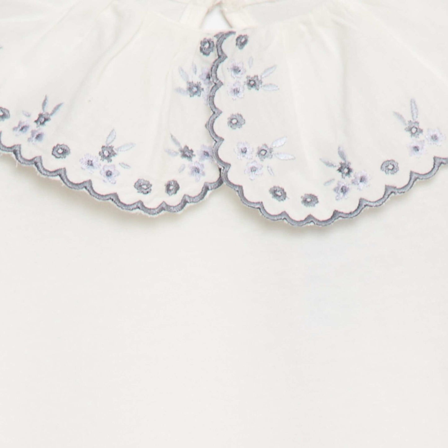 Long-sleeved T-shirt with Peter Pan collar WHITE