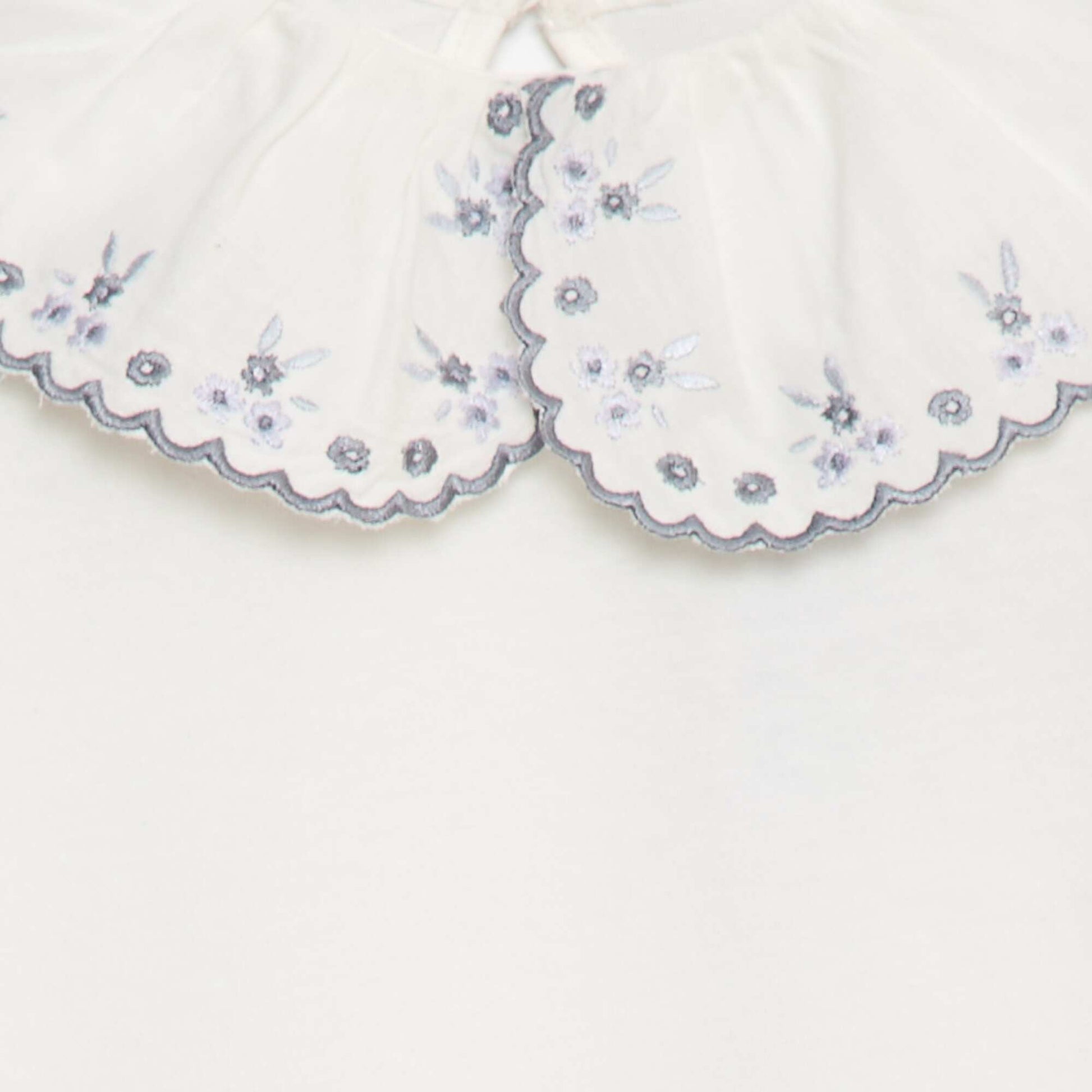 Long-sleeved T-shirt with Peter Pan collar WHITE