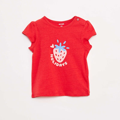 Short-sleeved printed T-shirt RED