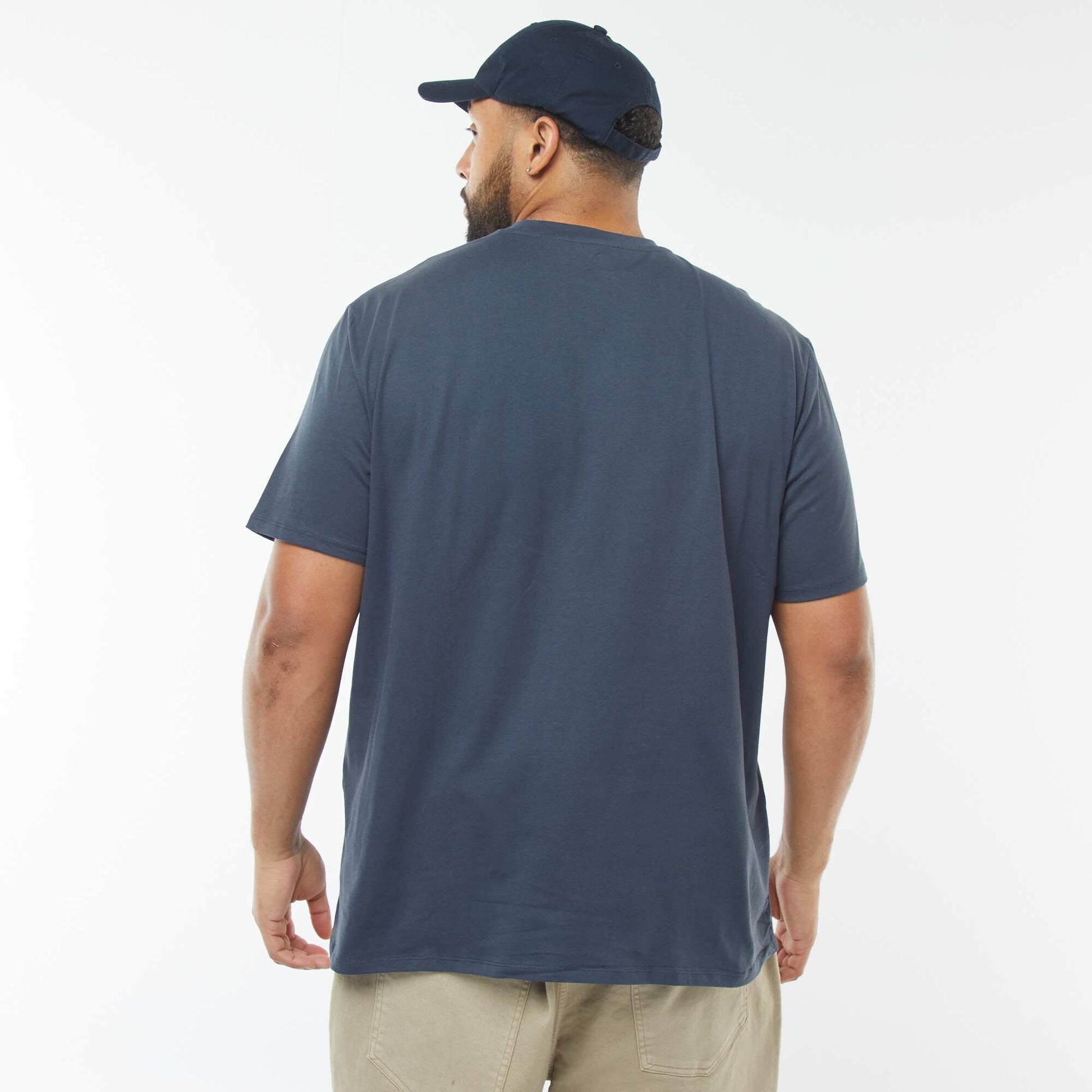 Patterned short-sleeved T-shirt BLUE
