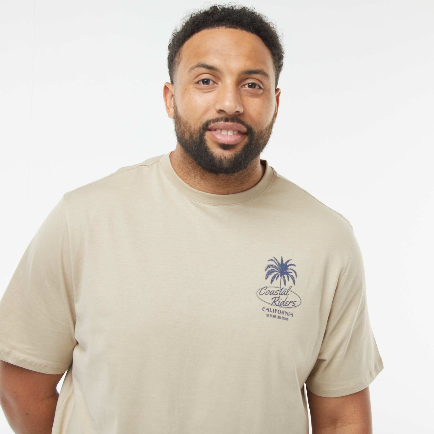 Patterned short-sleeved T-shirt BEIGE