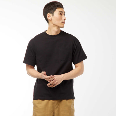 Short-sleeved jersey knit T-shirt BLACK