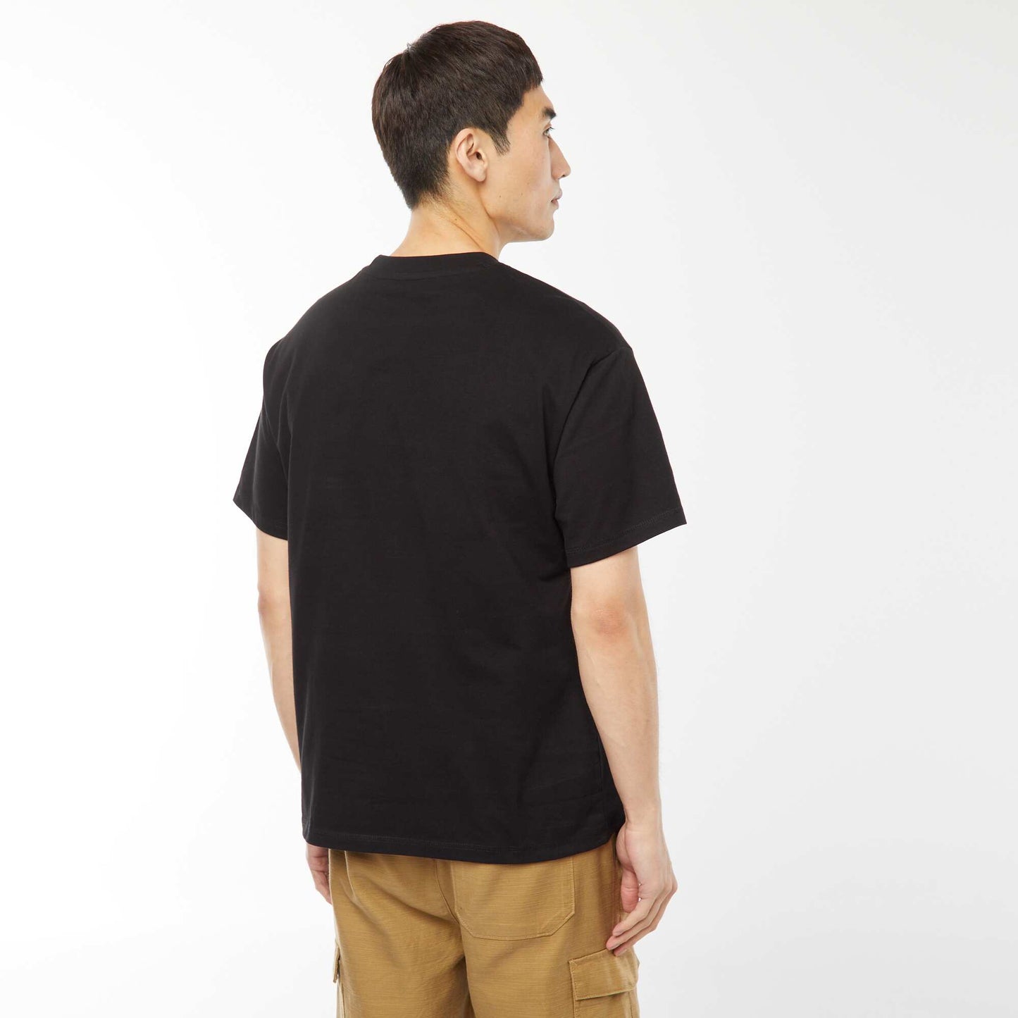 Short-sleeved jersey knit T-shirt BLACK
