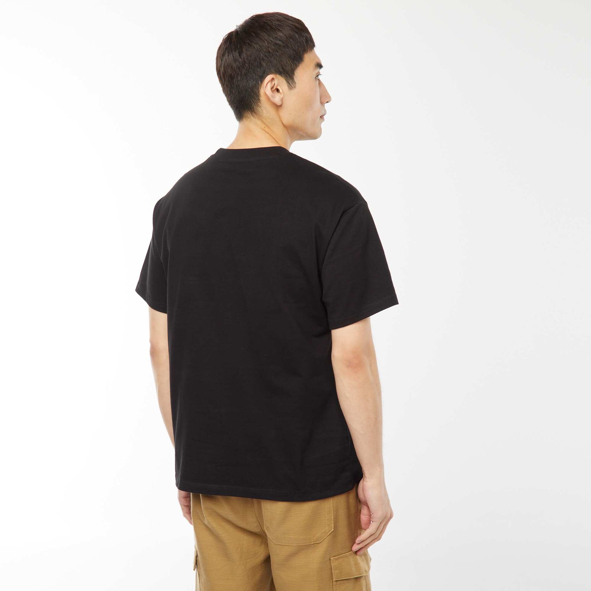 Short-sleeved jersey knit T-shirt BLACK