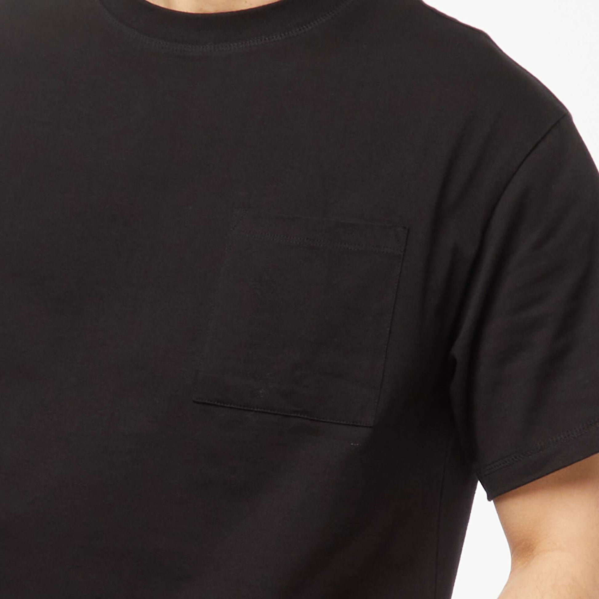 Short-sleeved jersey knit T-shirt BLACK
