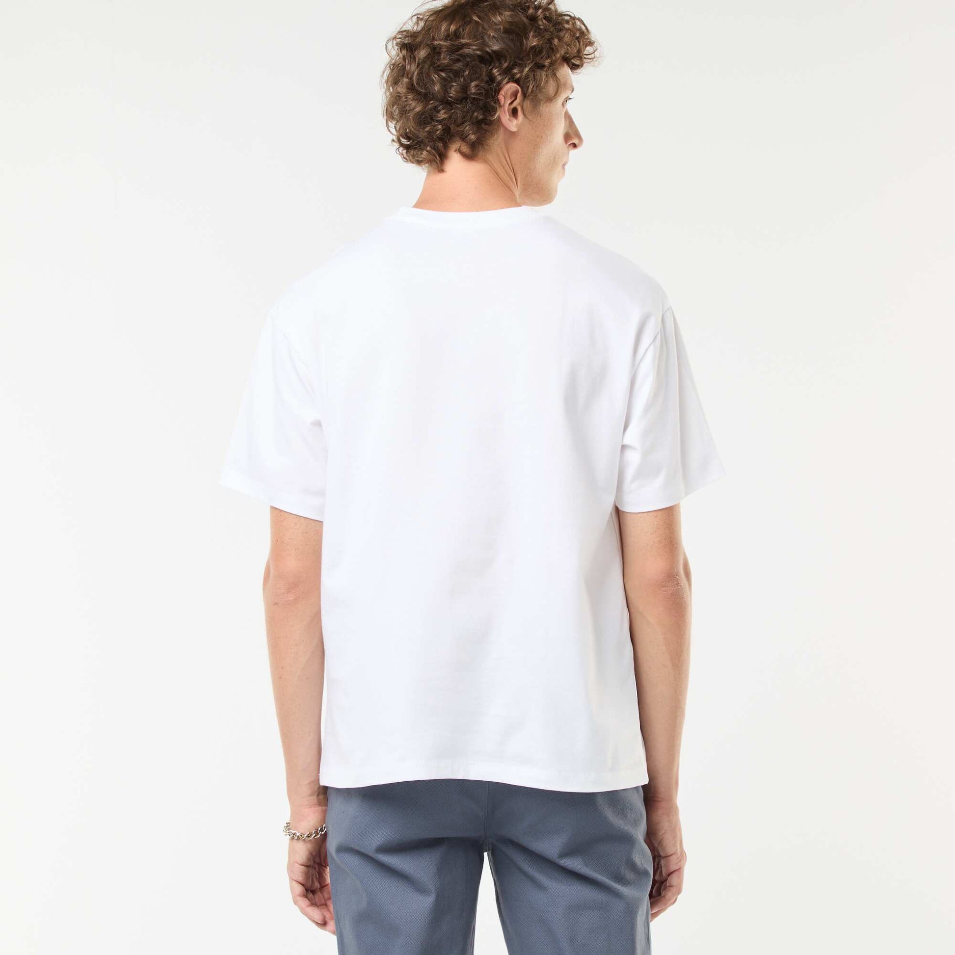 Short-sleeved jersey knit T-shirt WHITE