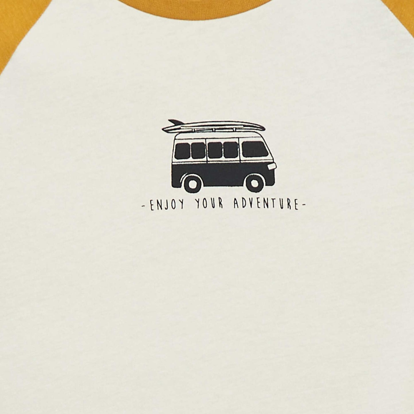Printed T-shirt with short raglan sleeves YELLOW