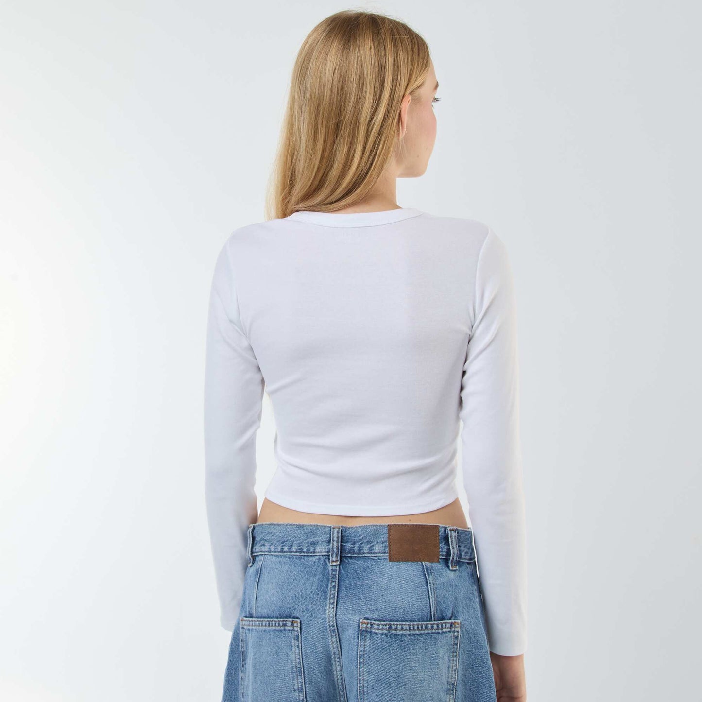 Basic cropped T-shirt WHITE