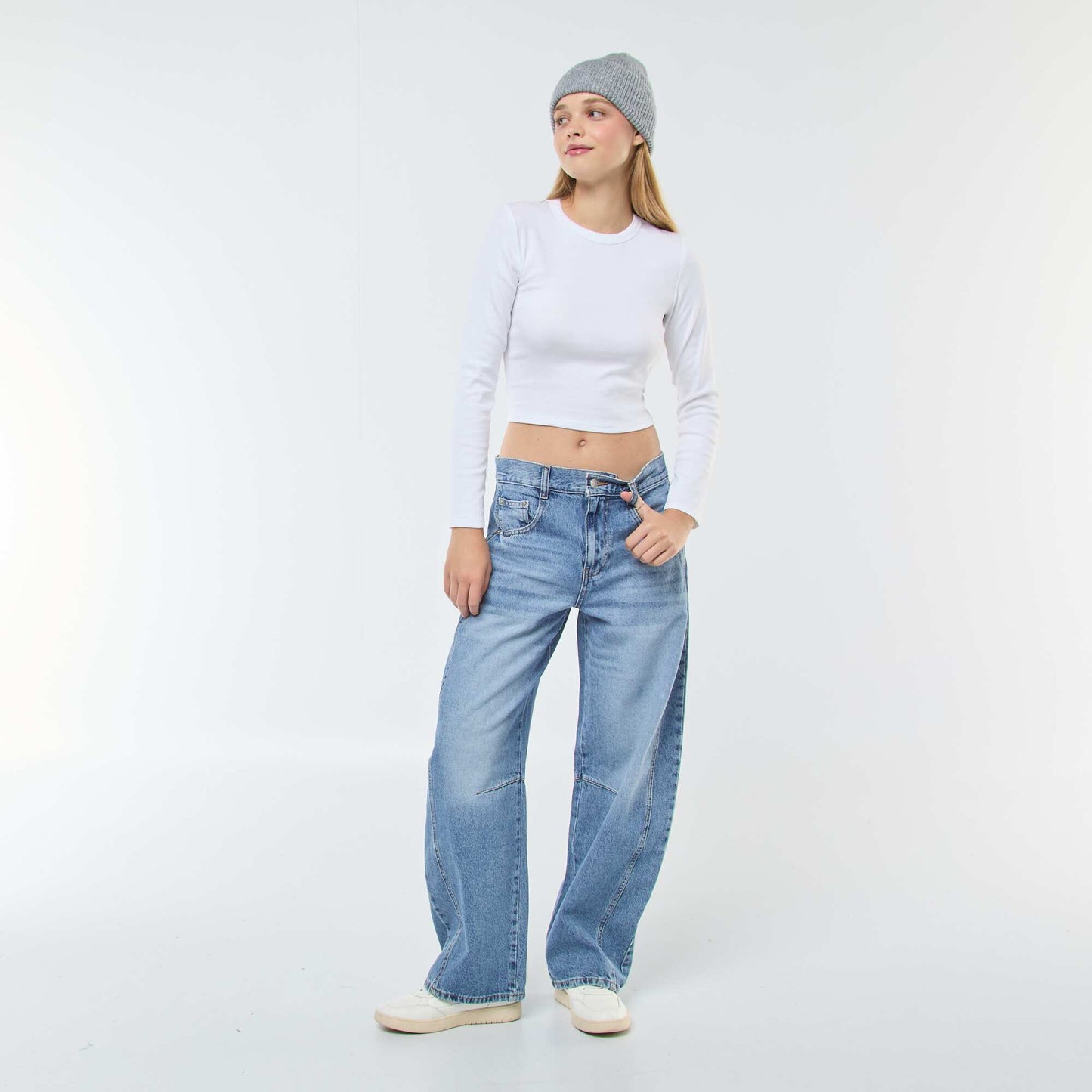 Basic cropped T-shirt WHITE