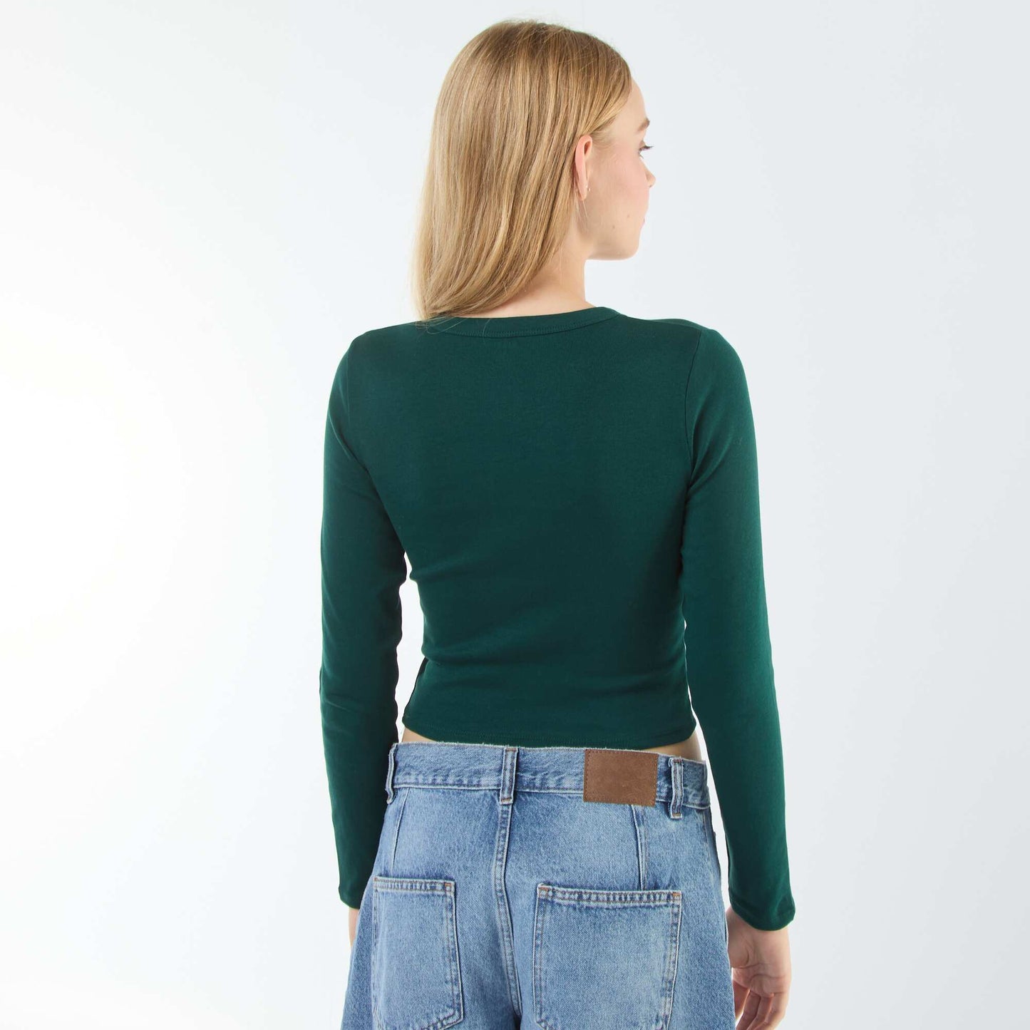 Basic cropped T-shirt GREEN
