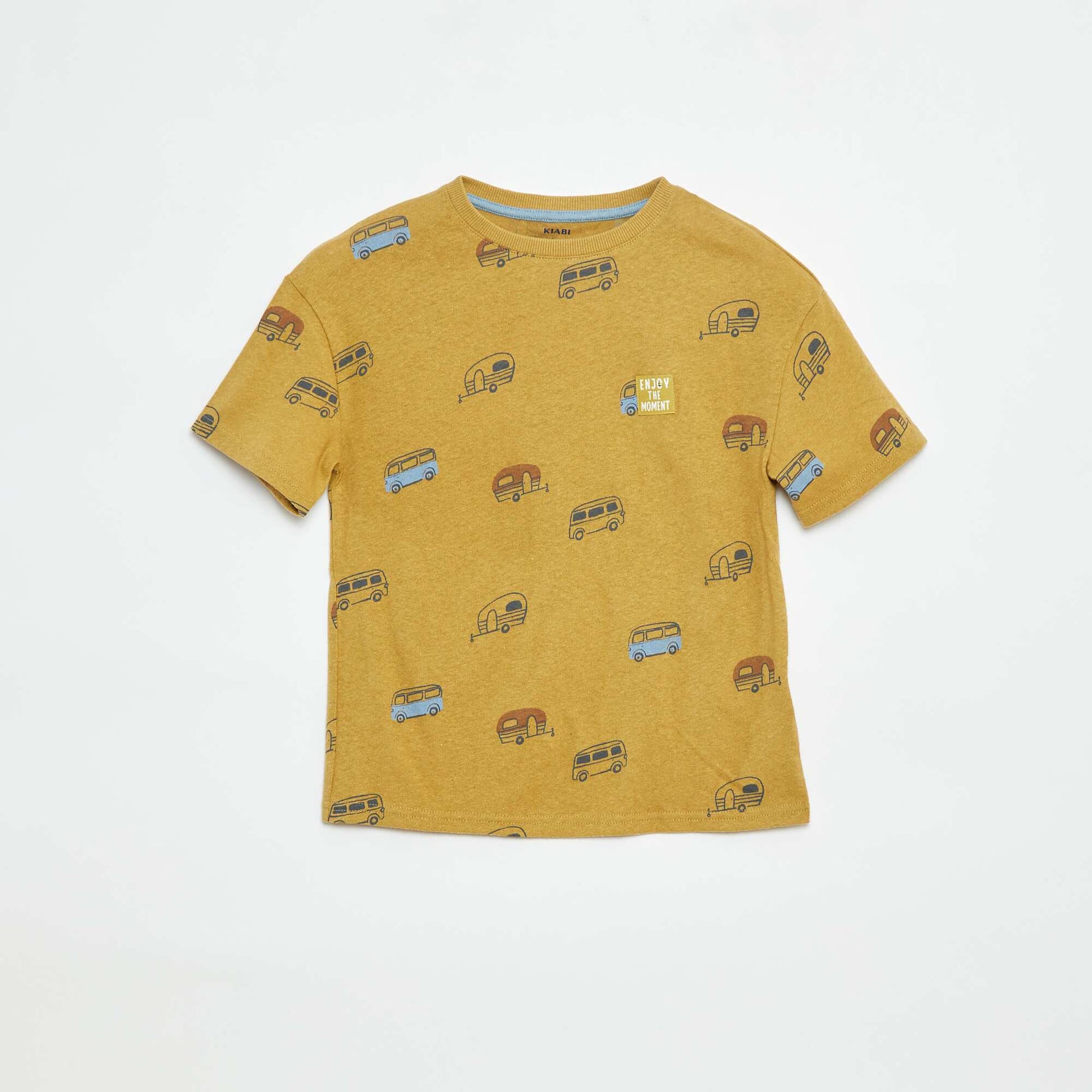 Patterned short-sleeved T-shirt BEIGE