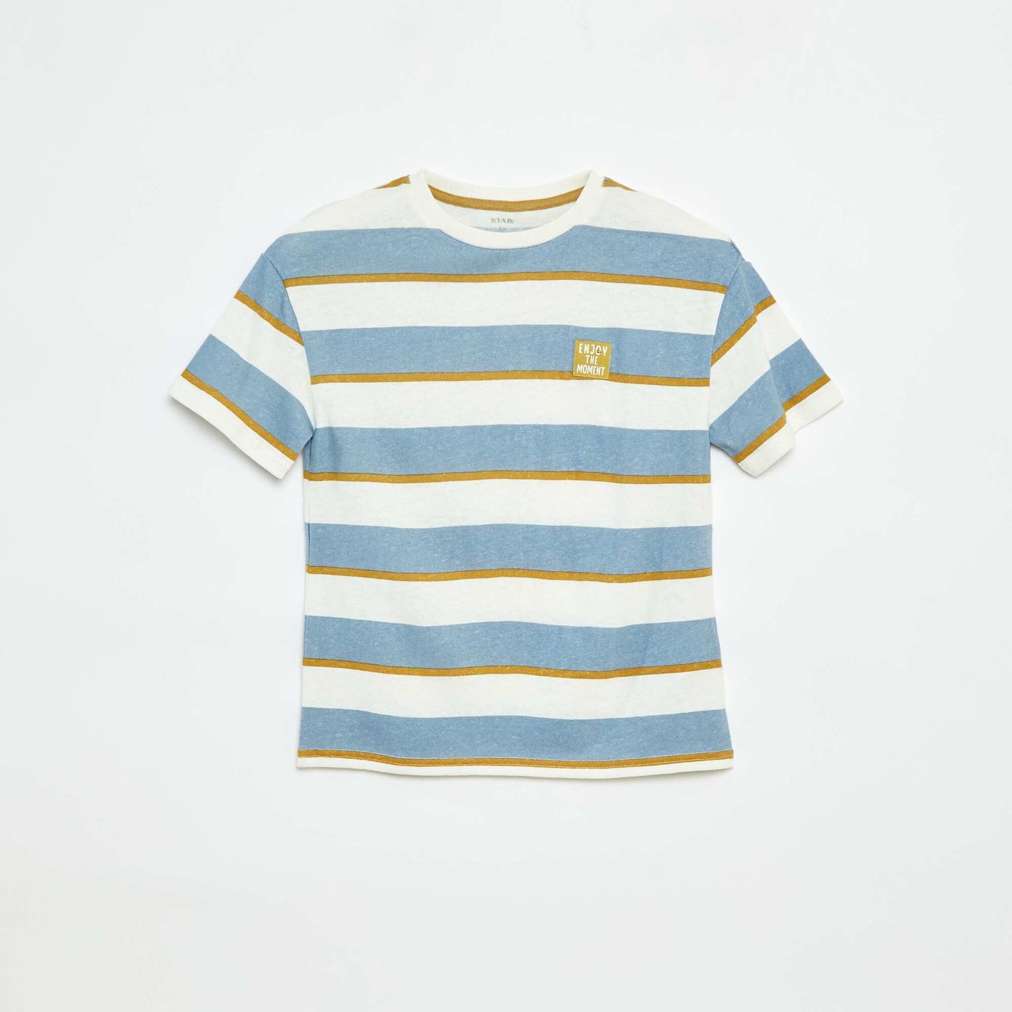 Patterned short-sleeved T-shirt BLUE