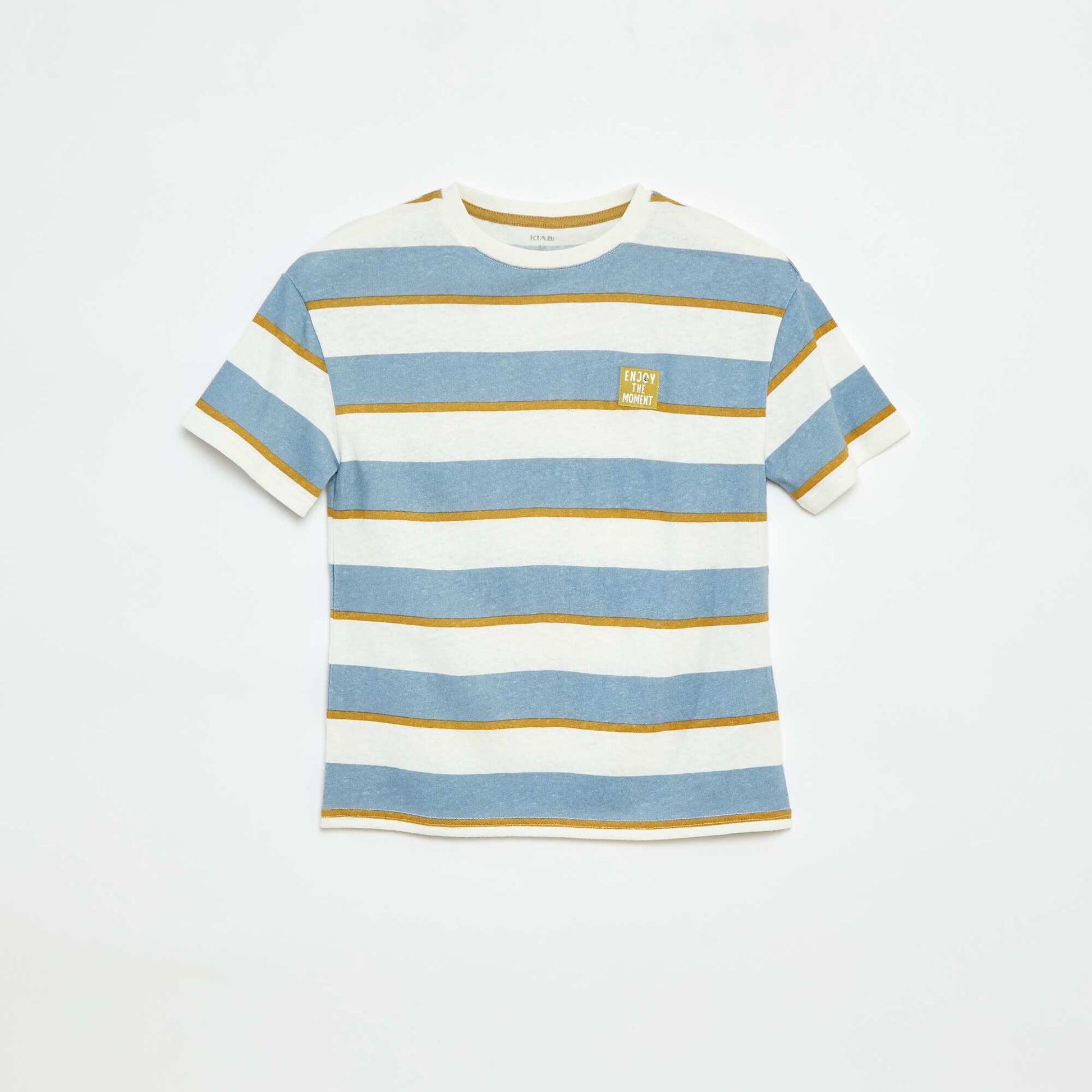 Patterned short-sleeved T-shirt BLUE