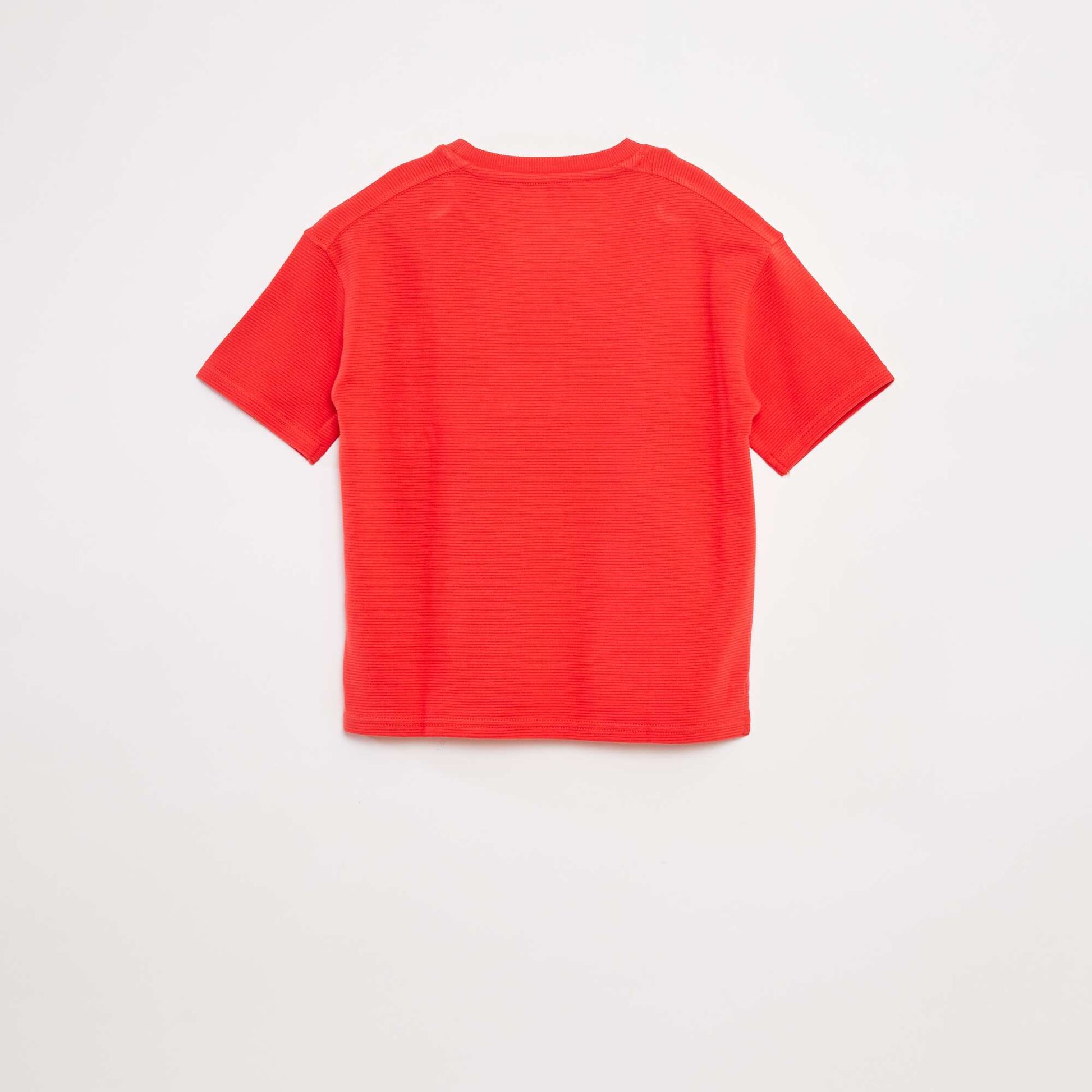 Ottoman knit T-shirt RED