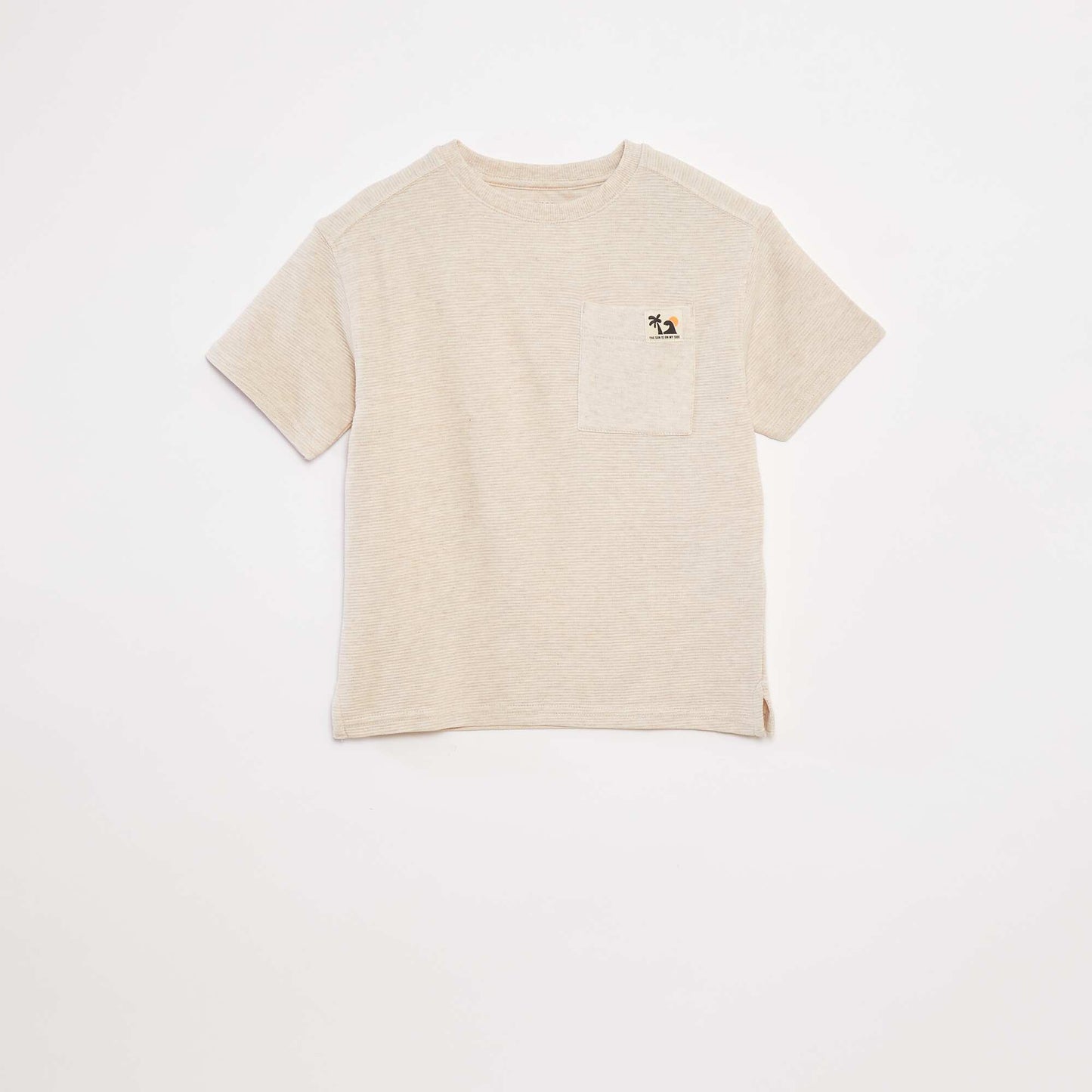 Ottoman knit T-shirt BEIGE