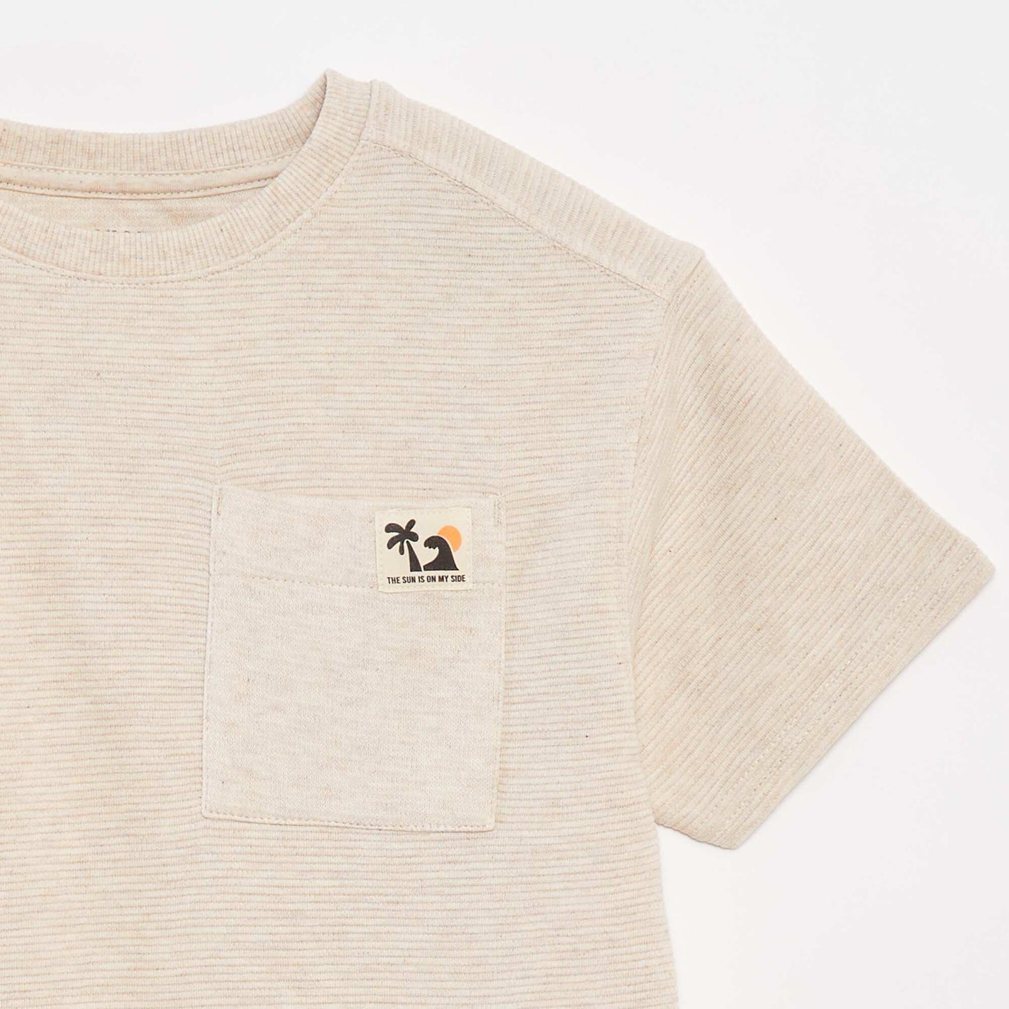 Ottoman knit T-shirt BEIGE