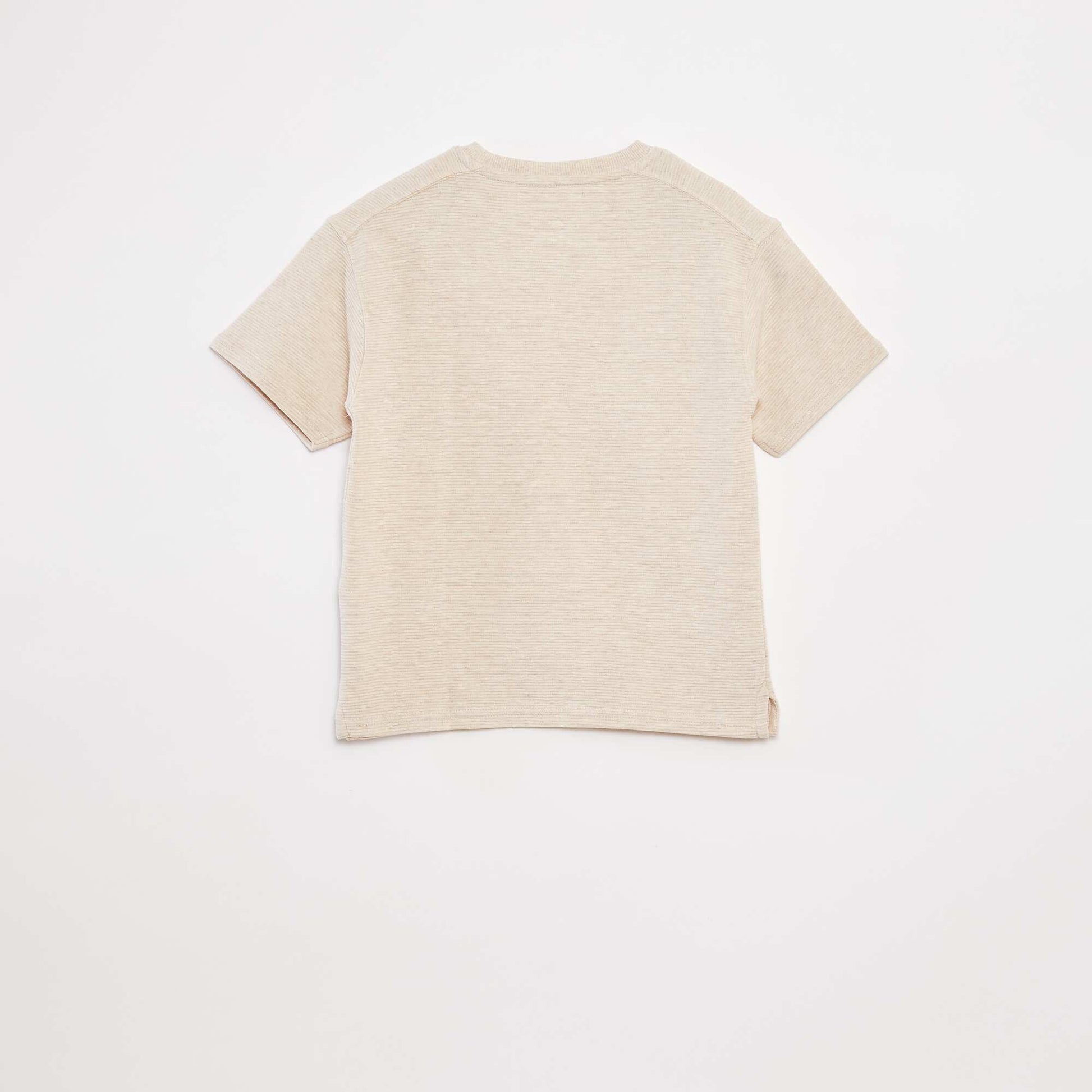 Ottoman knit T-shirt BEIGE