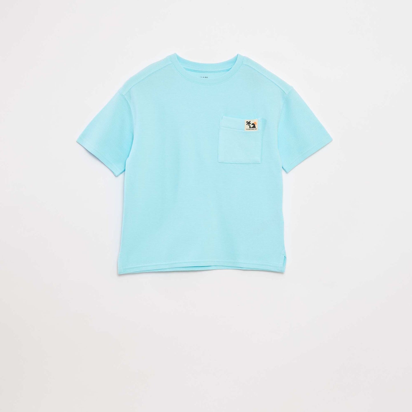 Ottoman knit T-shirt BLUE