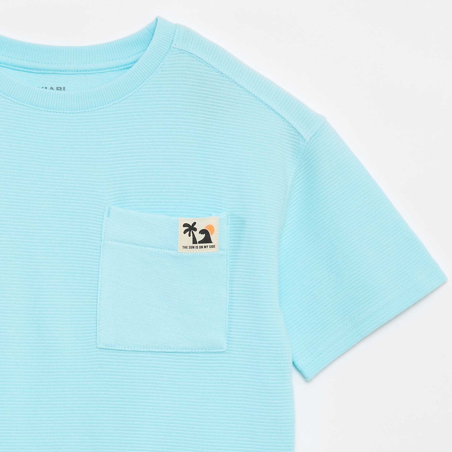 Ottoman knit T-shirt BLUE