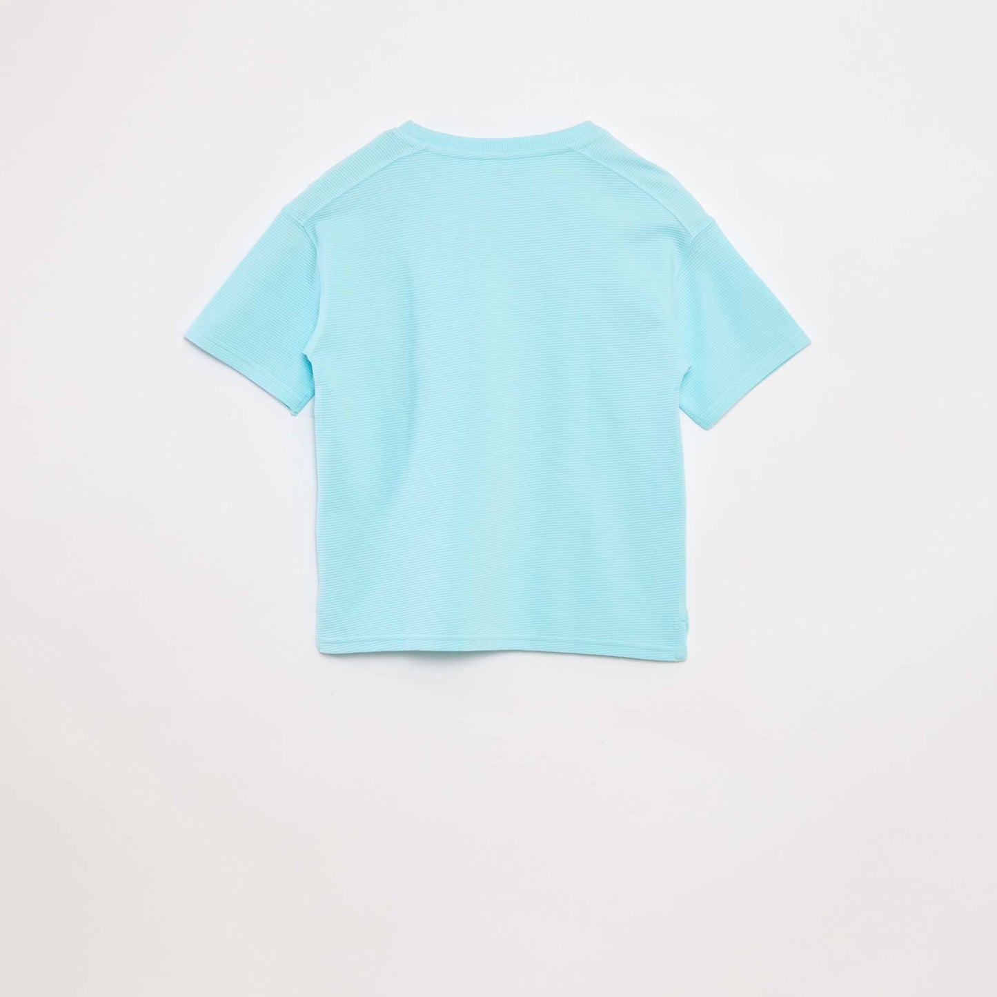 Ottoman knit T-shirt BLUE