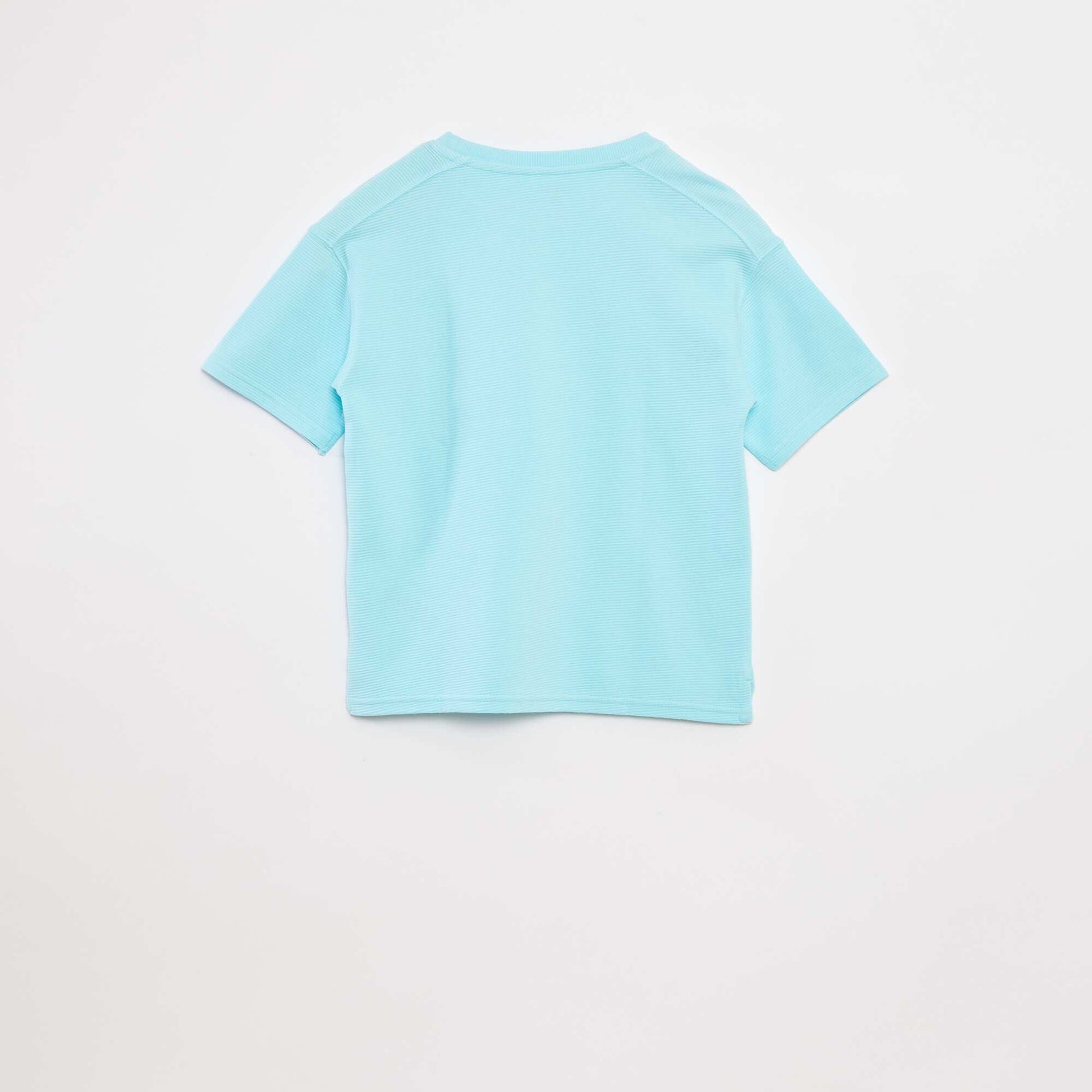 Ottoman knit T-shirt BLUE