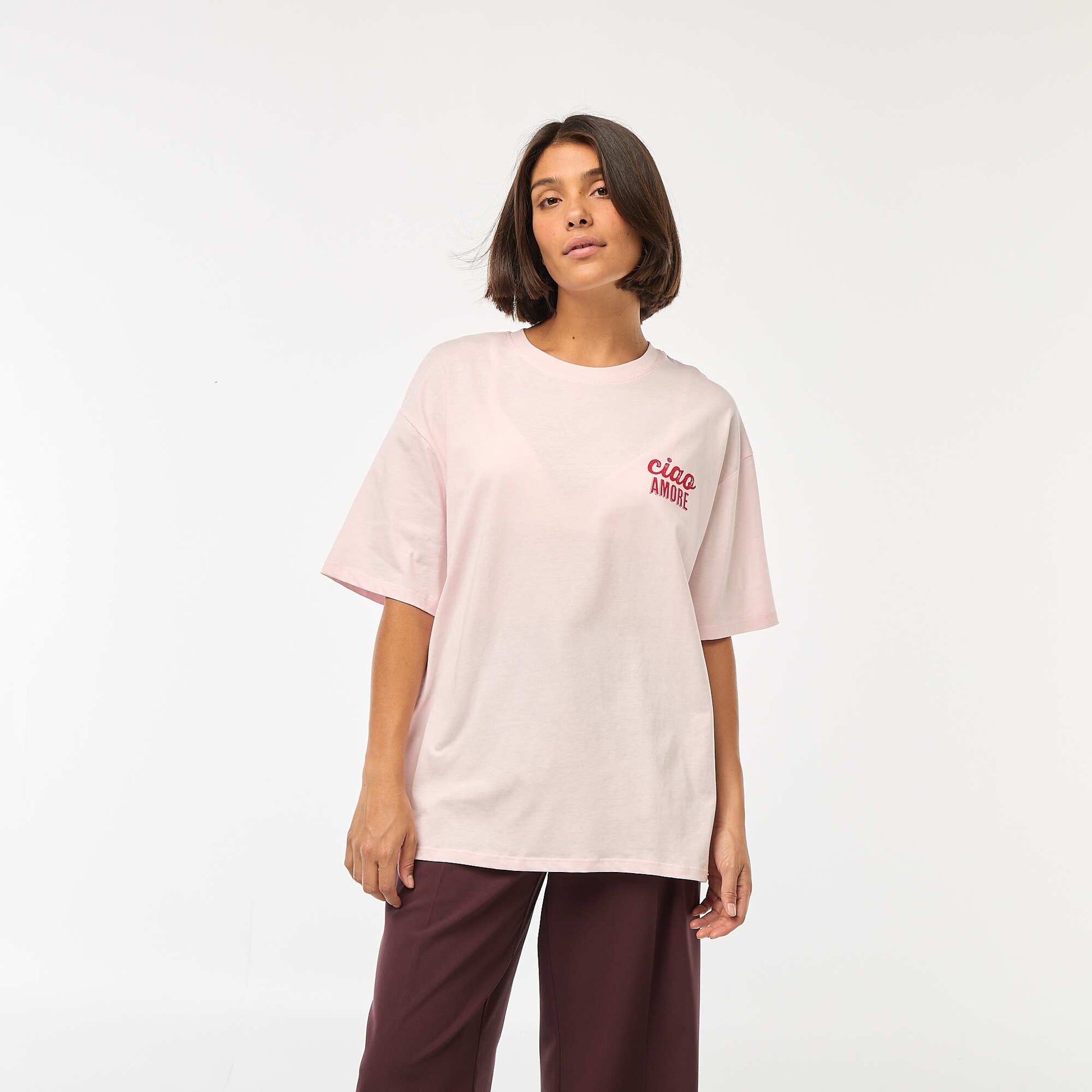 Oversized printed T-shirt PINK