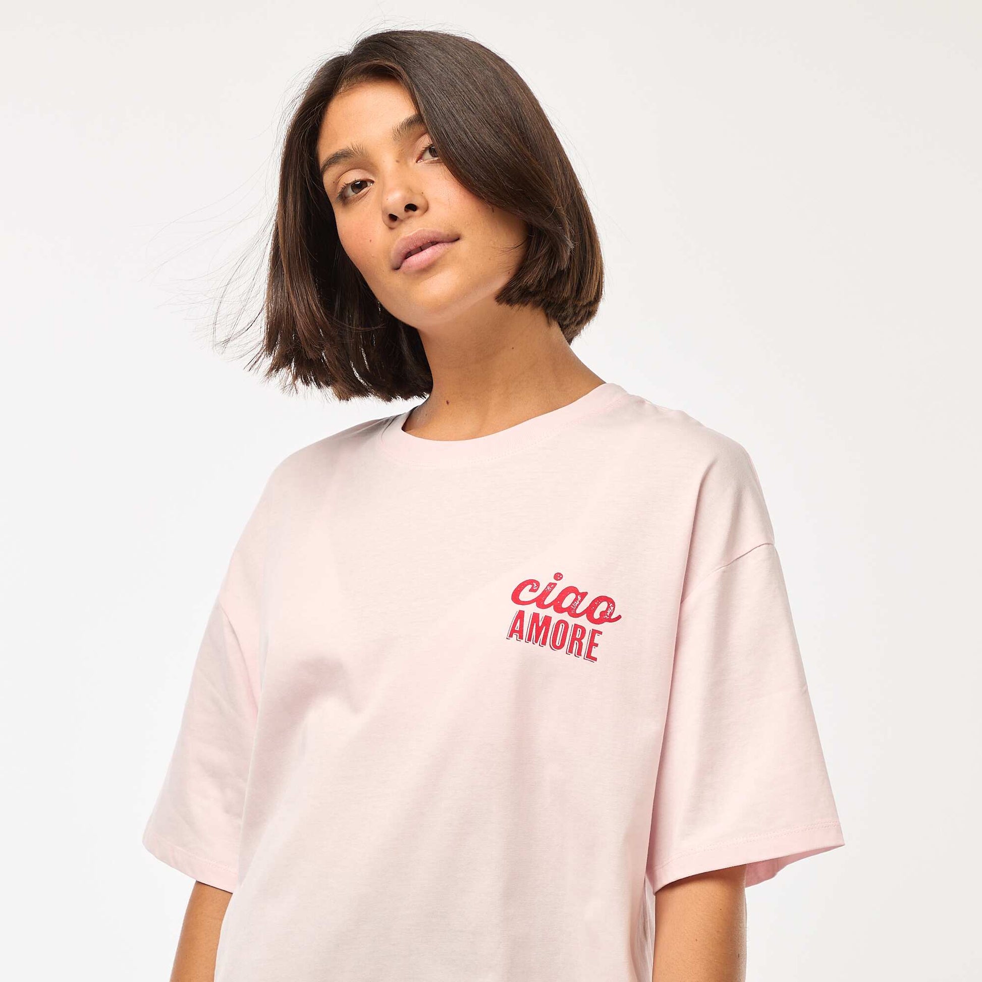 Oversized printed T-shirt PINK