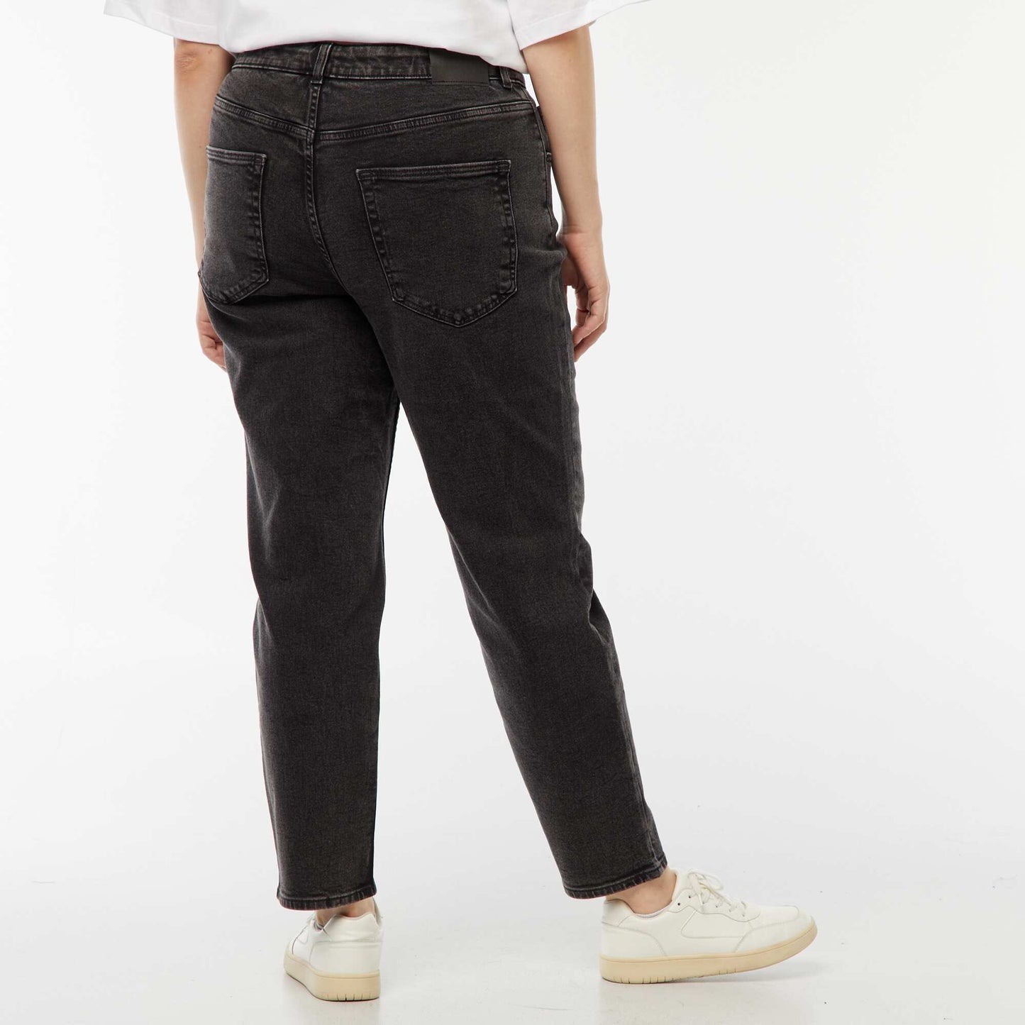 High-waisted mom jeans - L30 BLACK