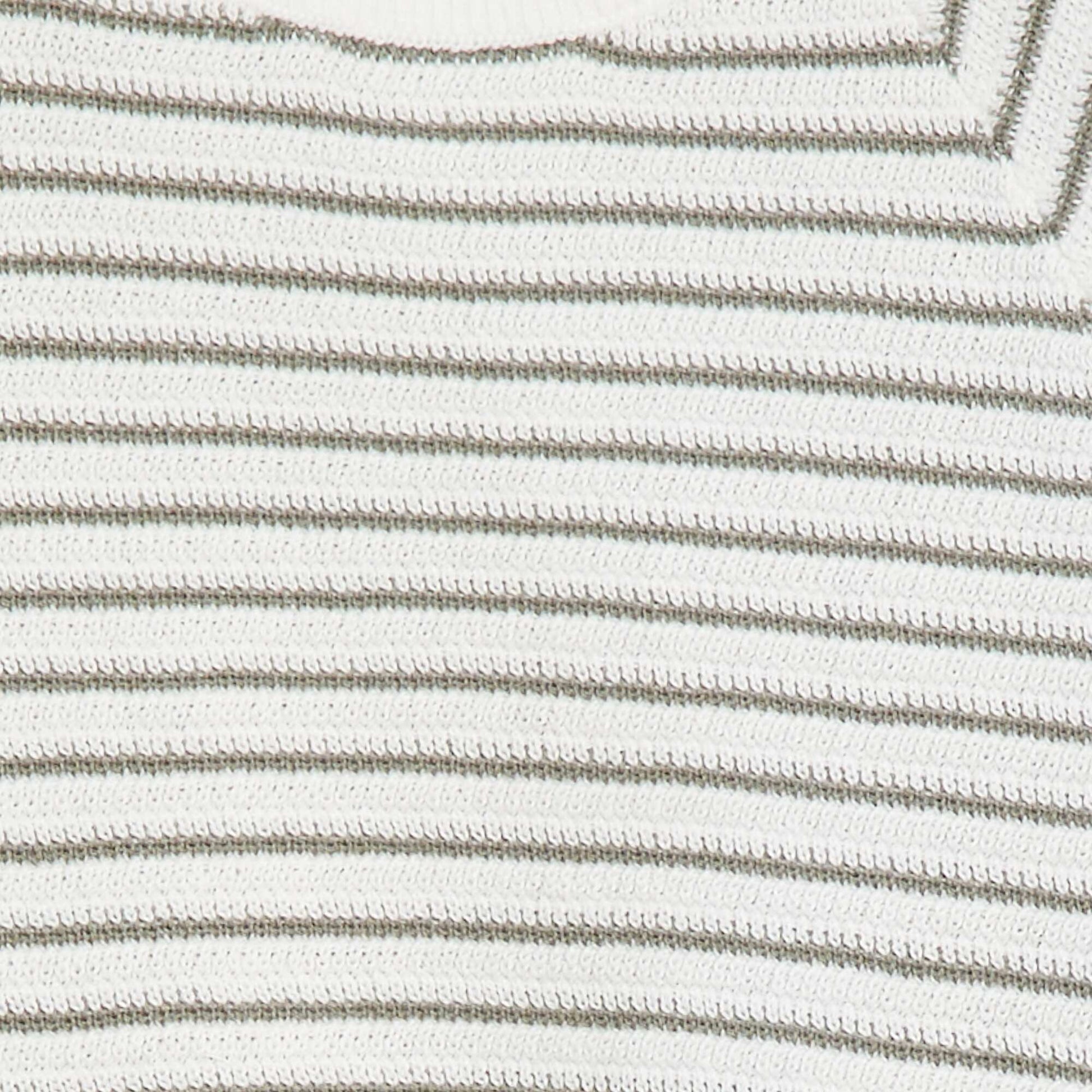 Striped sweater with button fastening at the back WHITE