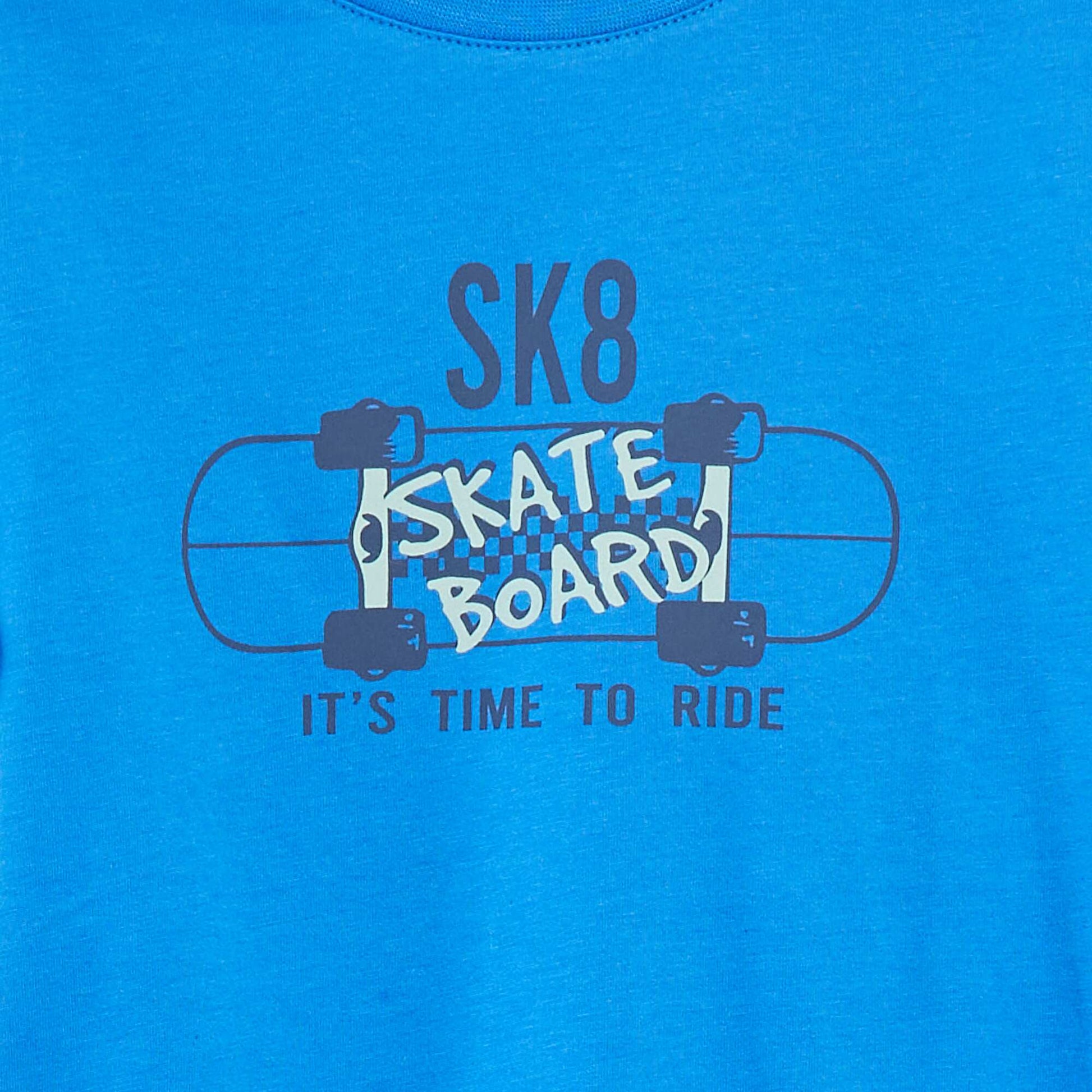Short-sleeved printed T-shirt BLUE