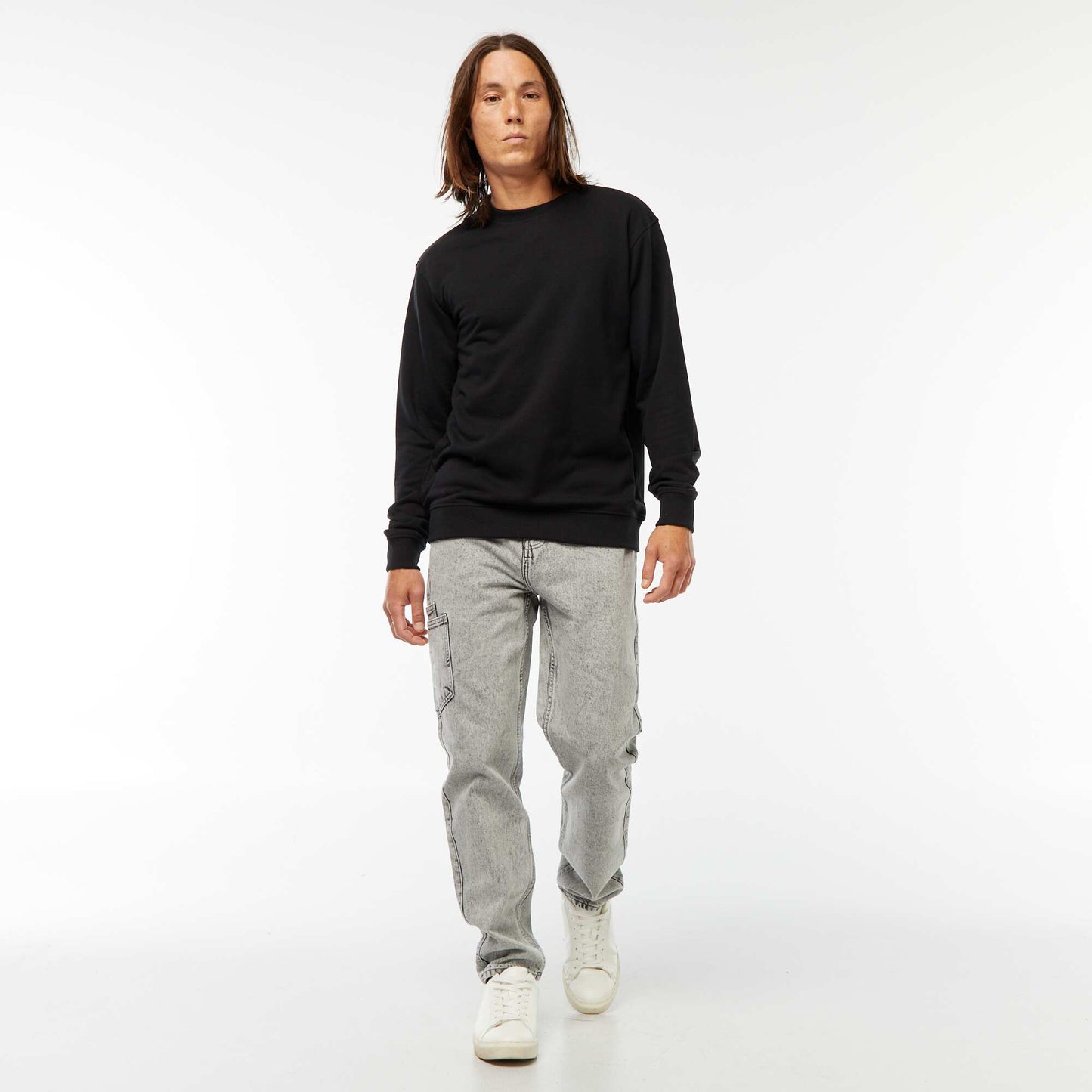 Plain lightweight sweatshirt BLACK