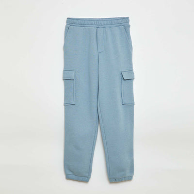 Multi-pocket sweatshirt fabric joggers BLUE