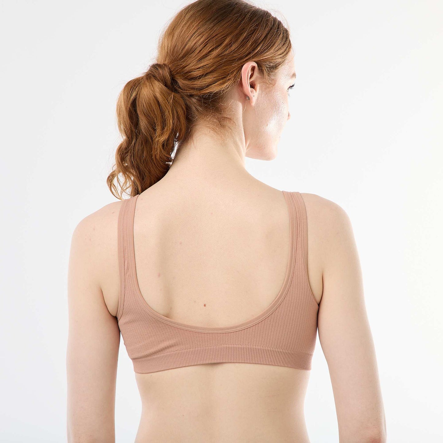 2-Pack Seamless Ribbed Bralettes PINK