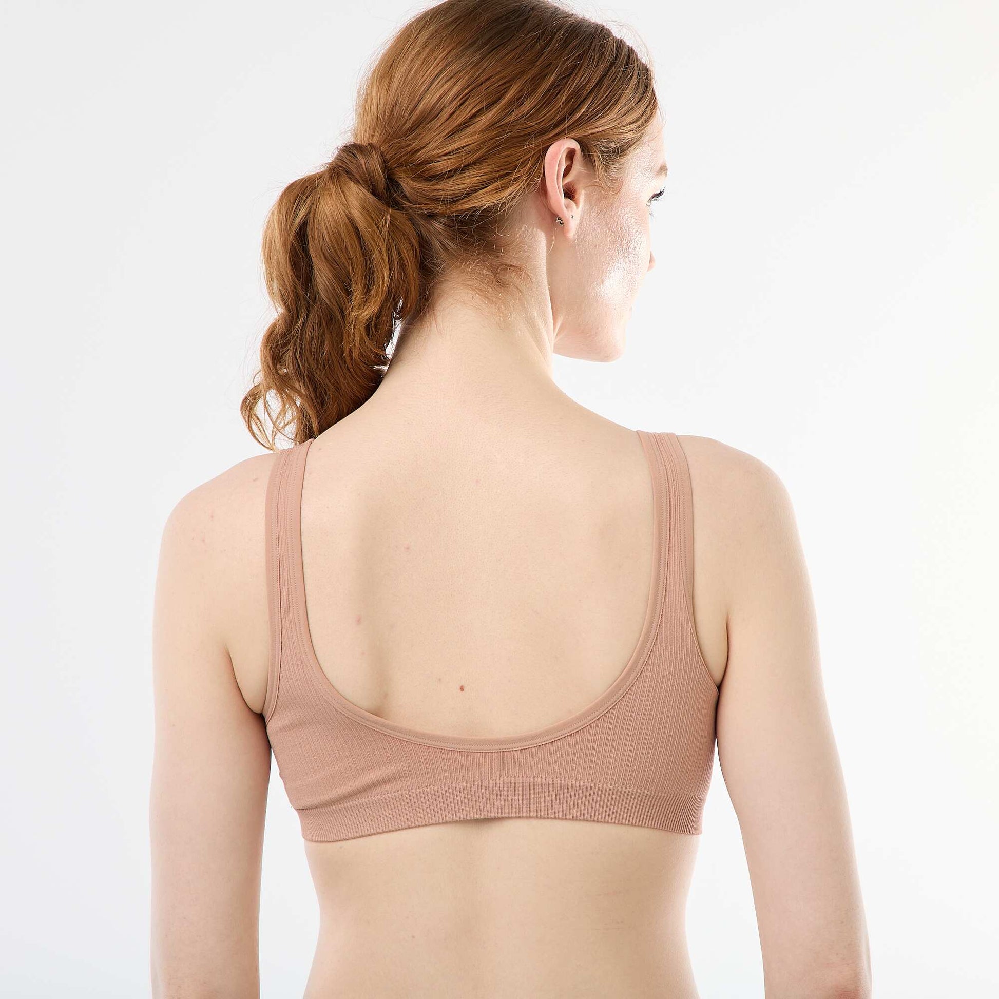 2-Pack Seamless Ribbed Bralettes PINK