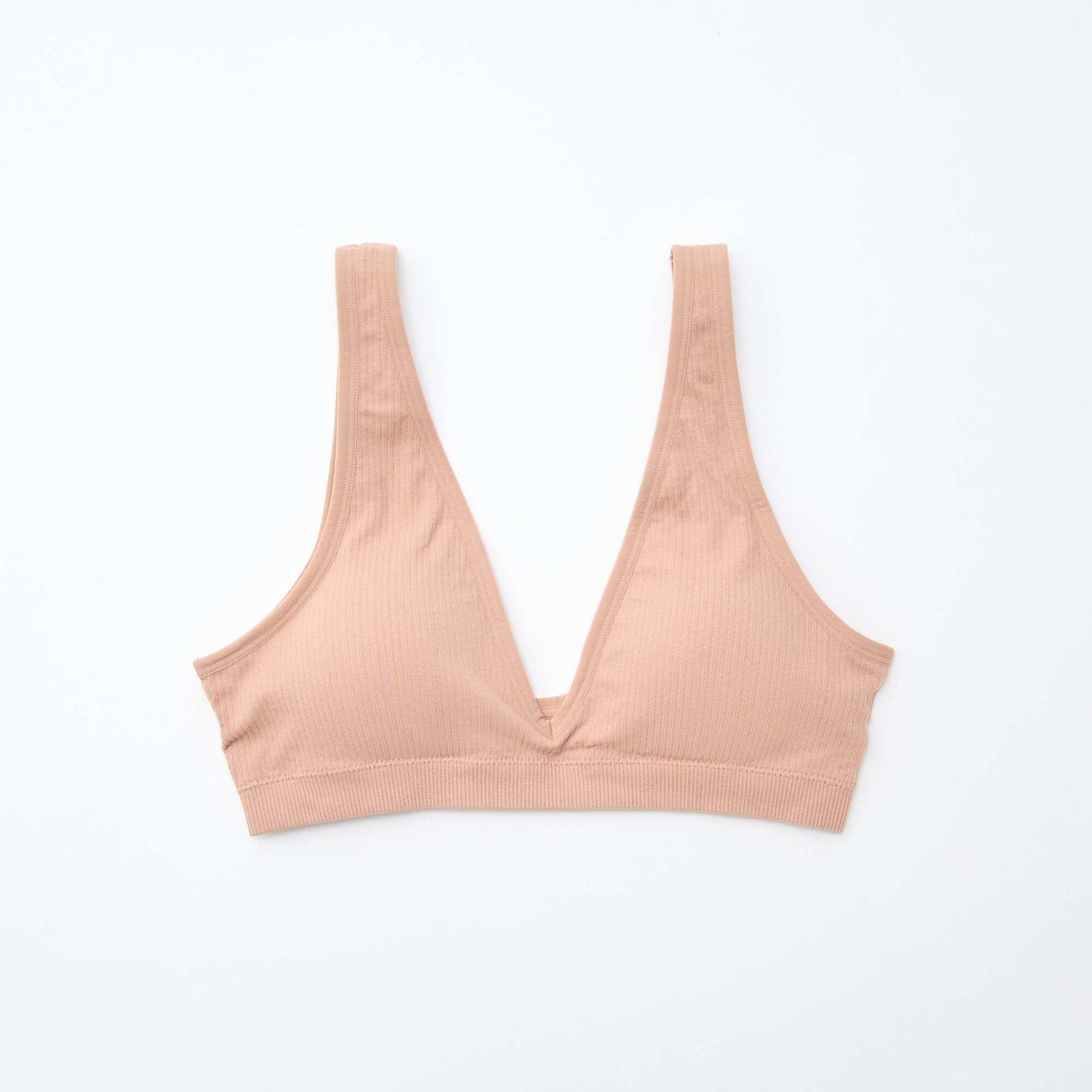 2-Pack Seamless Ribbed Bralettes PINK