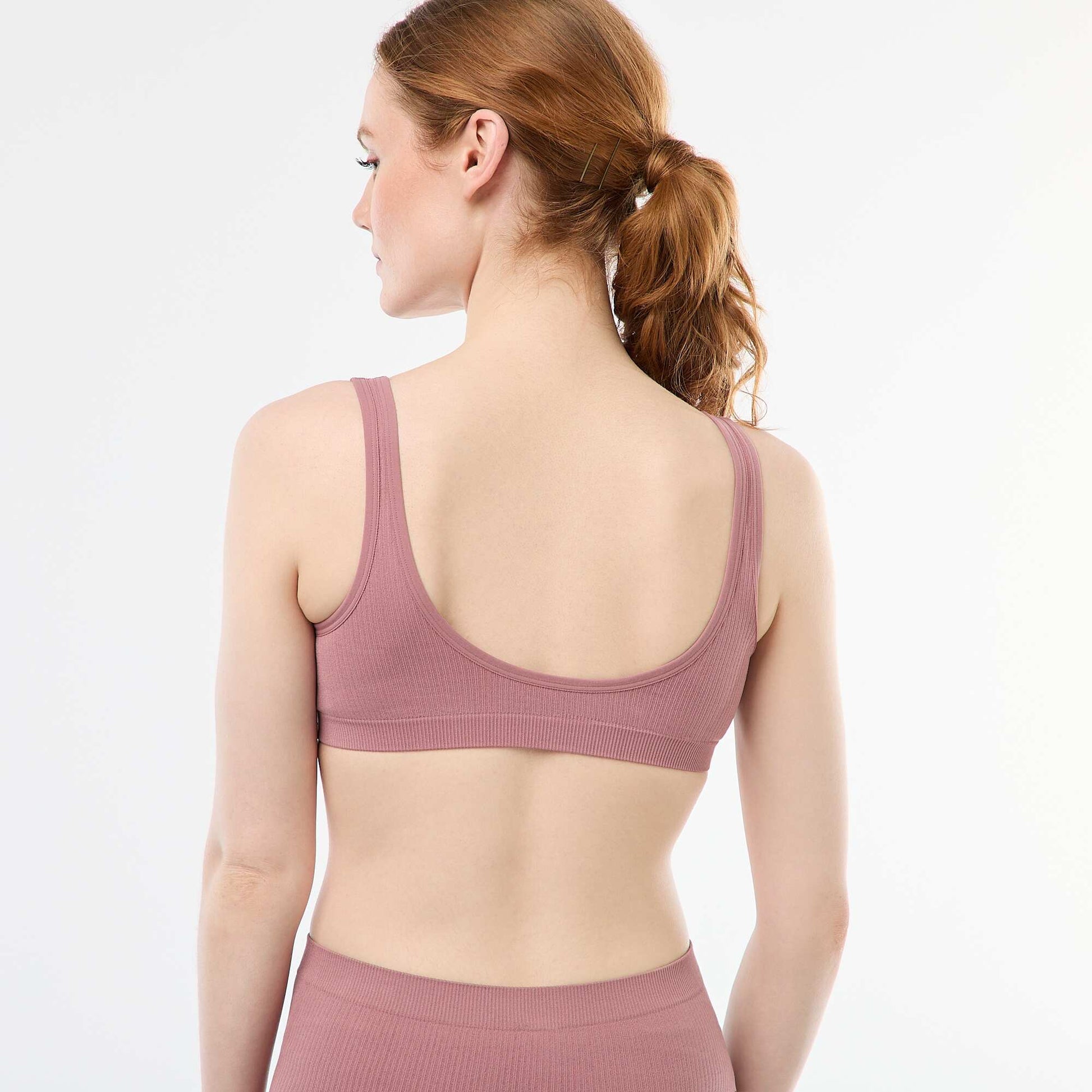 2-Pack Seamless Ribbed Bralettes PINK
