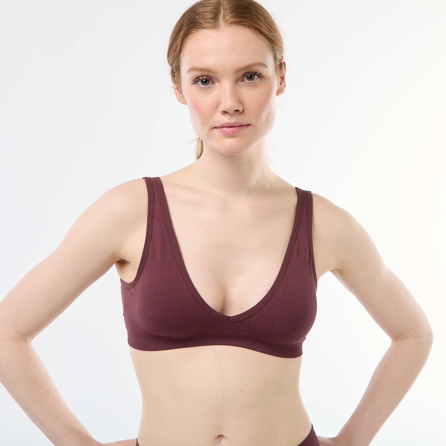 2-Pack Seamless Ribbed Bralettes PINK