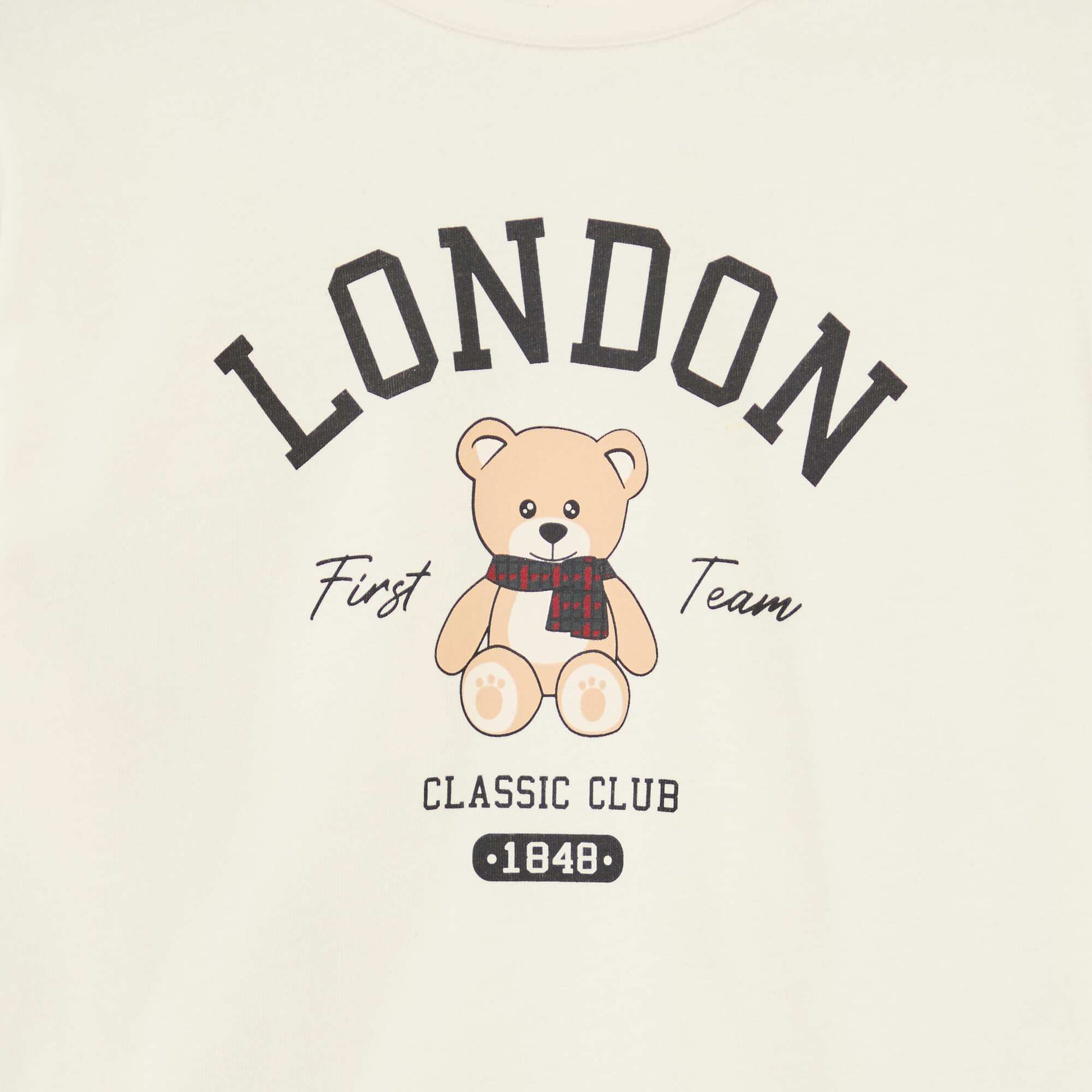 Long-sleeved printed T-shirt BEIGE