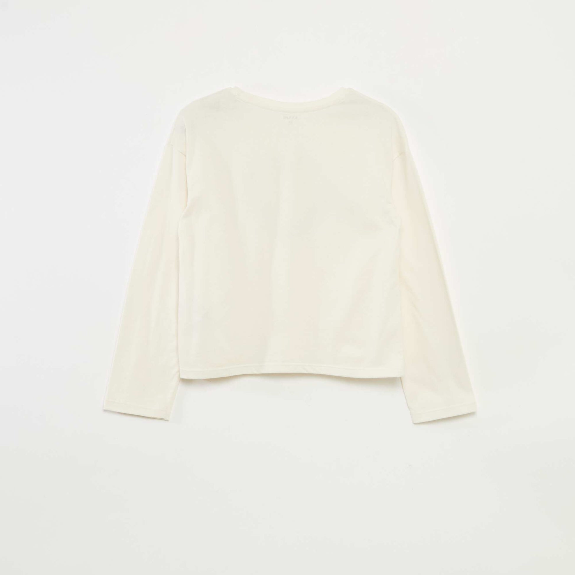 Long-sleeved printed T-shirt BEIGE