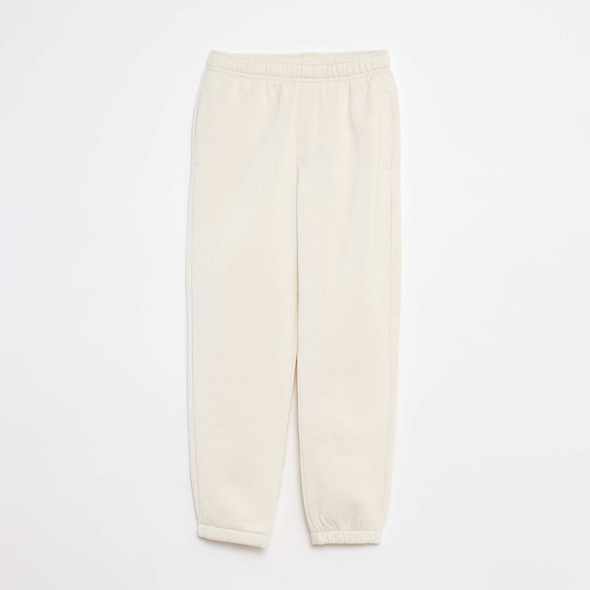 Pack of 2 pairs of sweatshirt fabric joggers BEIGE