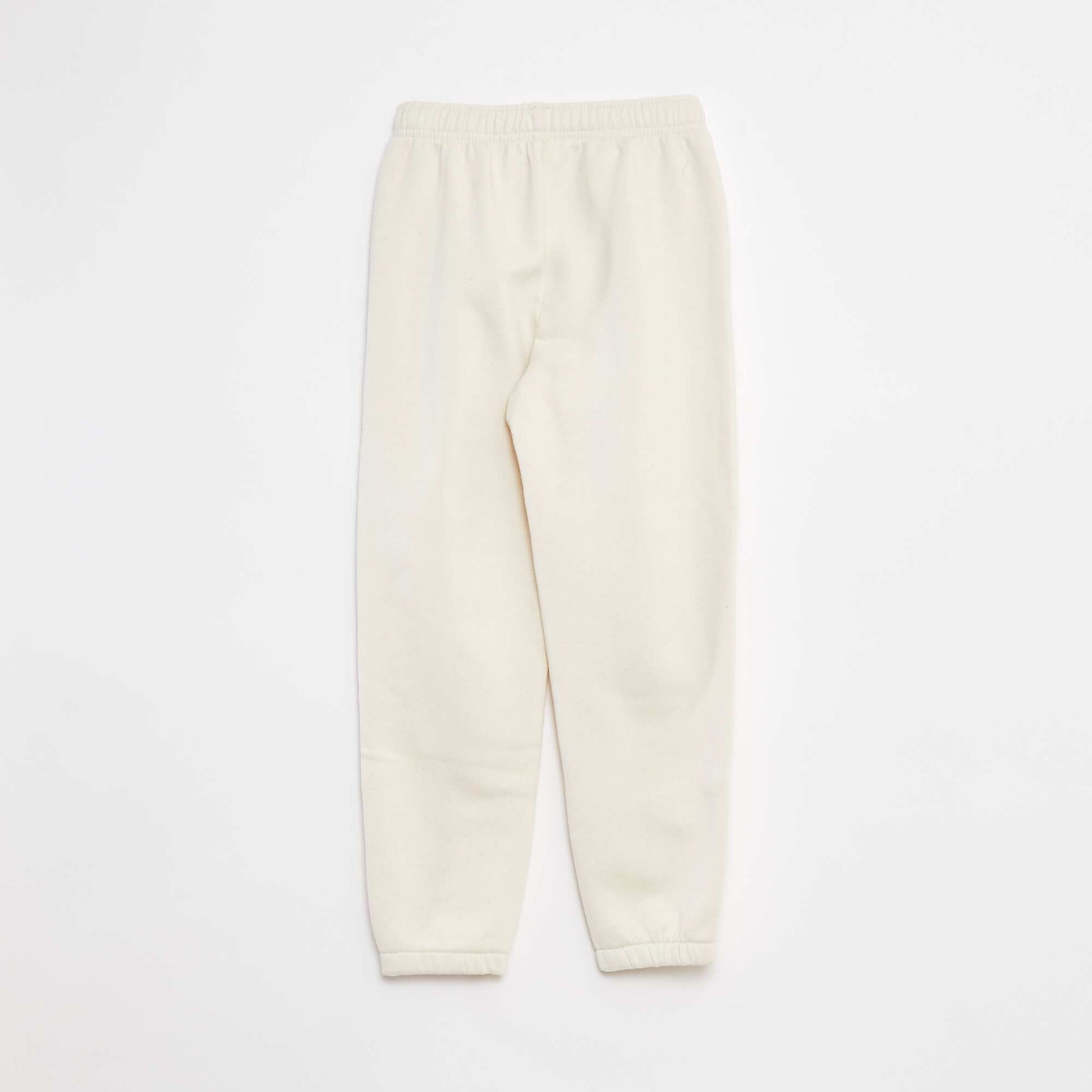 Pack of 2 pairs of sweatshirt fabric joggers BEIGE
