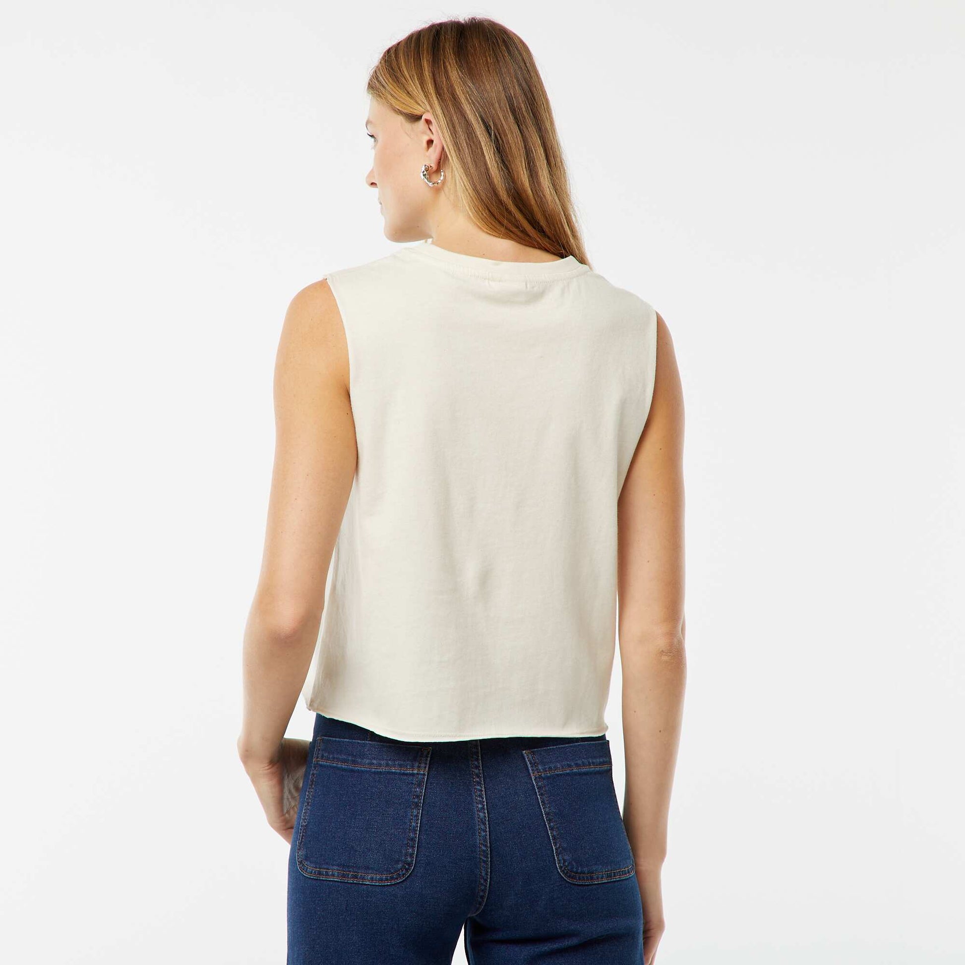 Disney Stitch sleeveless T-shirt WHITE