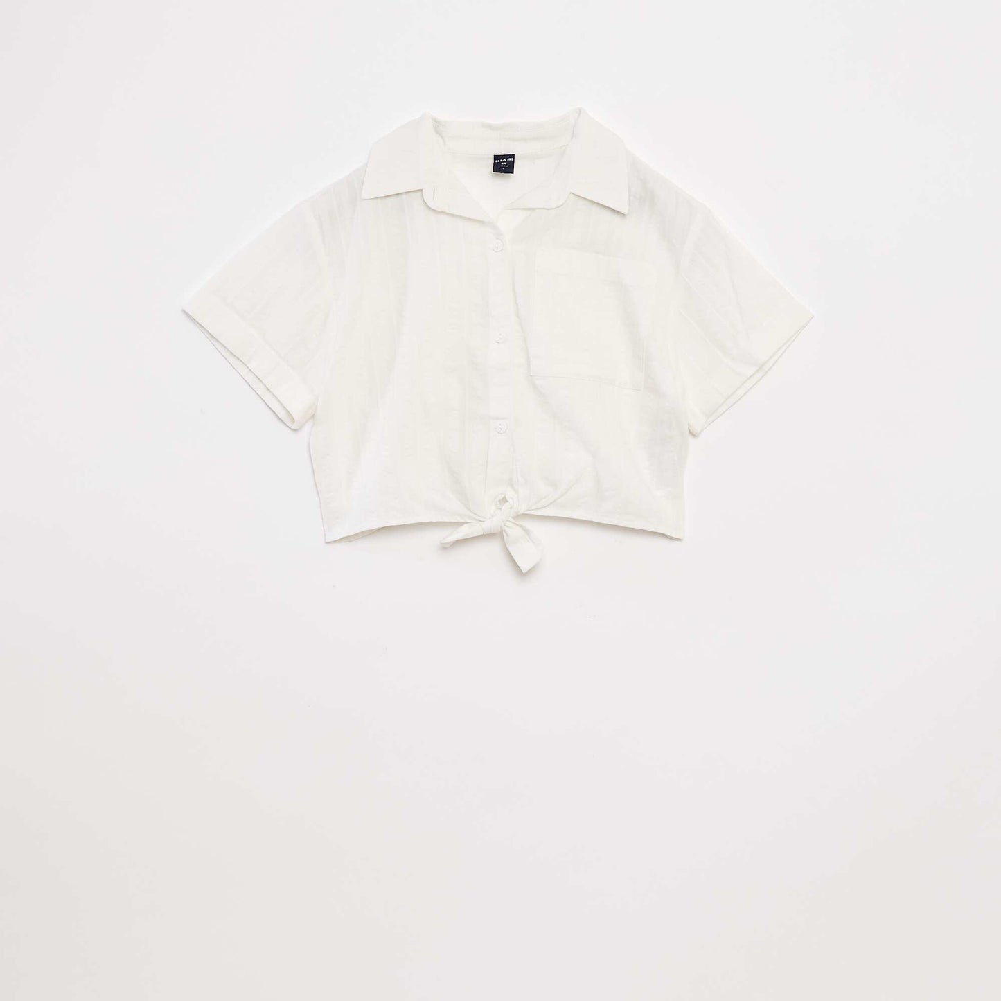 Cropped shirt with bow WHITE