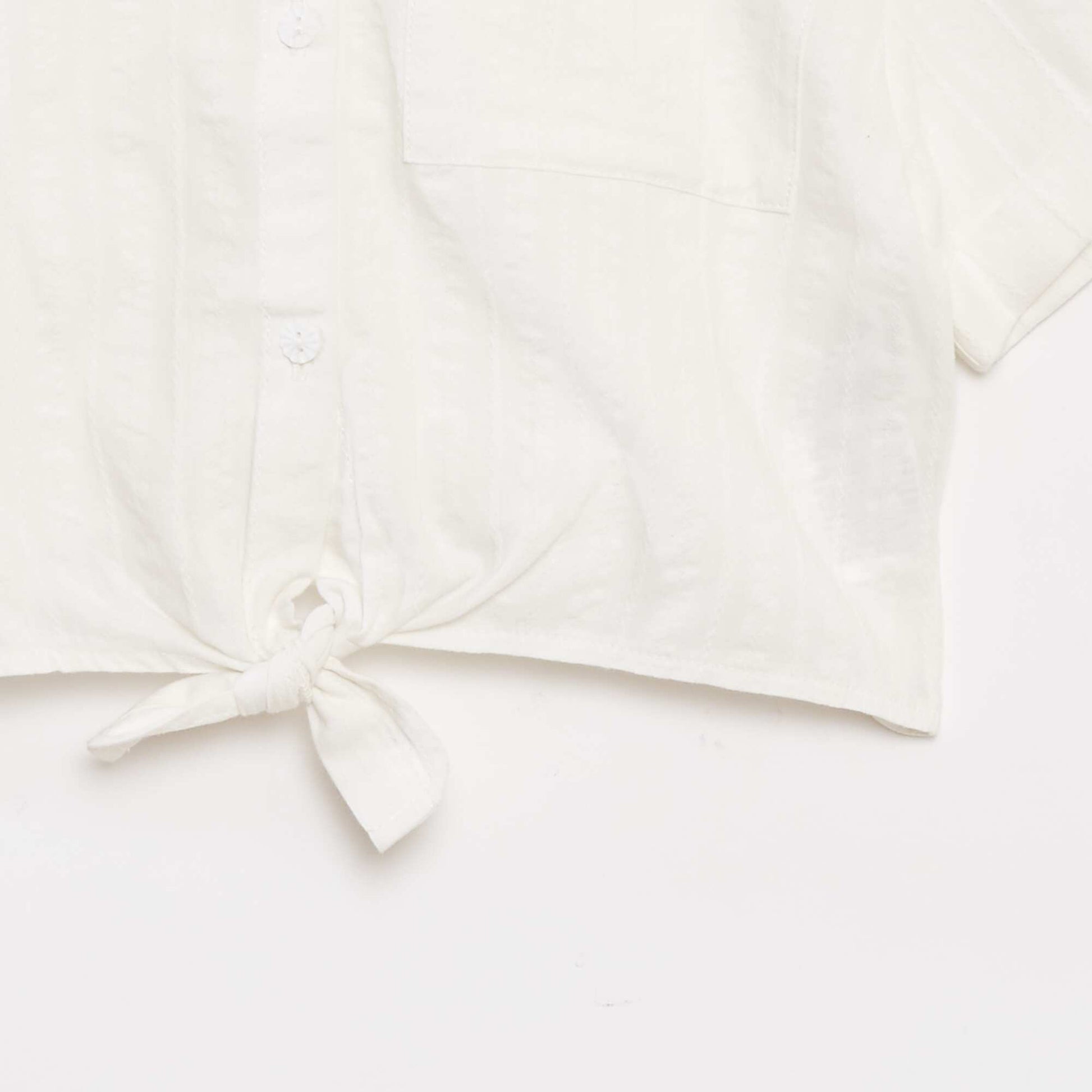 Cropped shirt with bow WHITE