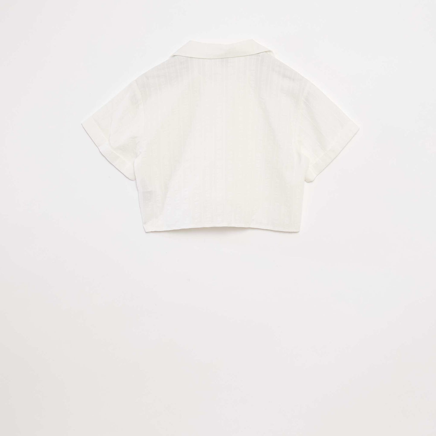 Cropped shirt with bow WHITE