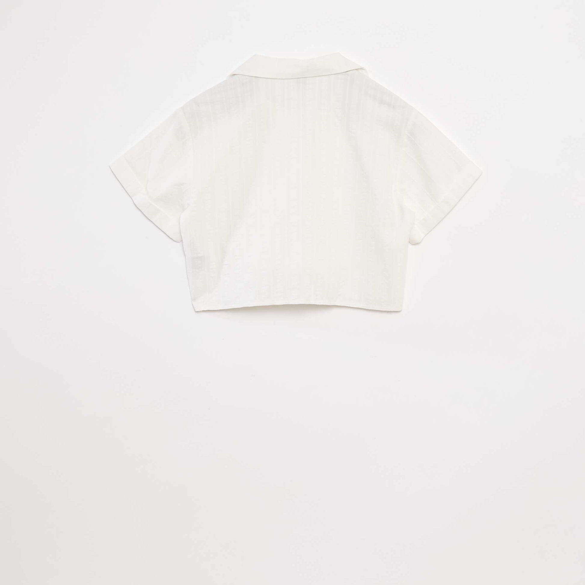 Cropped shirt with bow WHITE