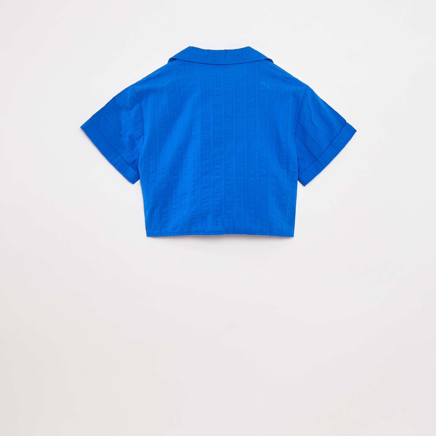 Cropped shirt with bow BLUE