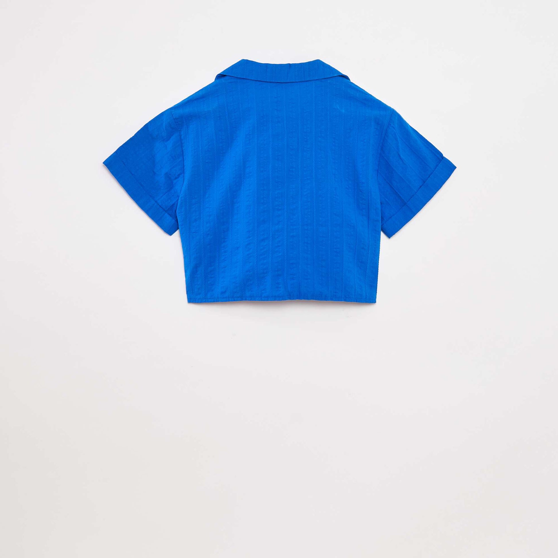 Cropped shirt with bow BLUE