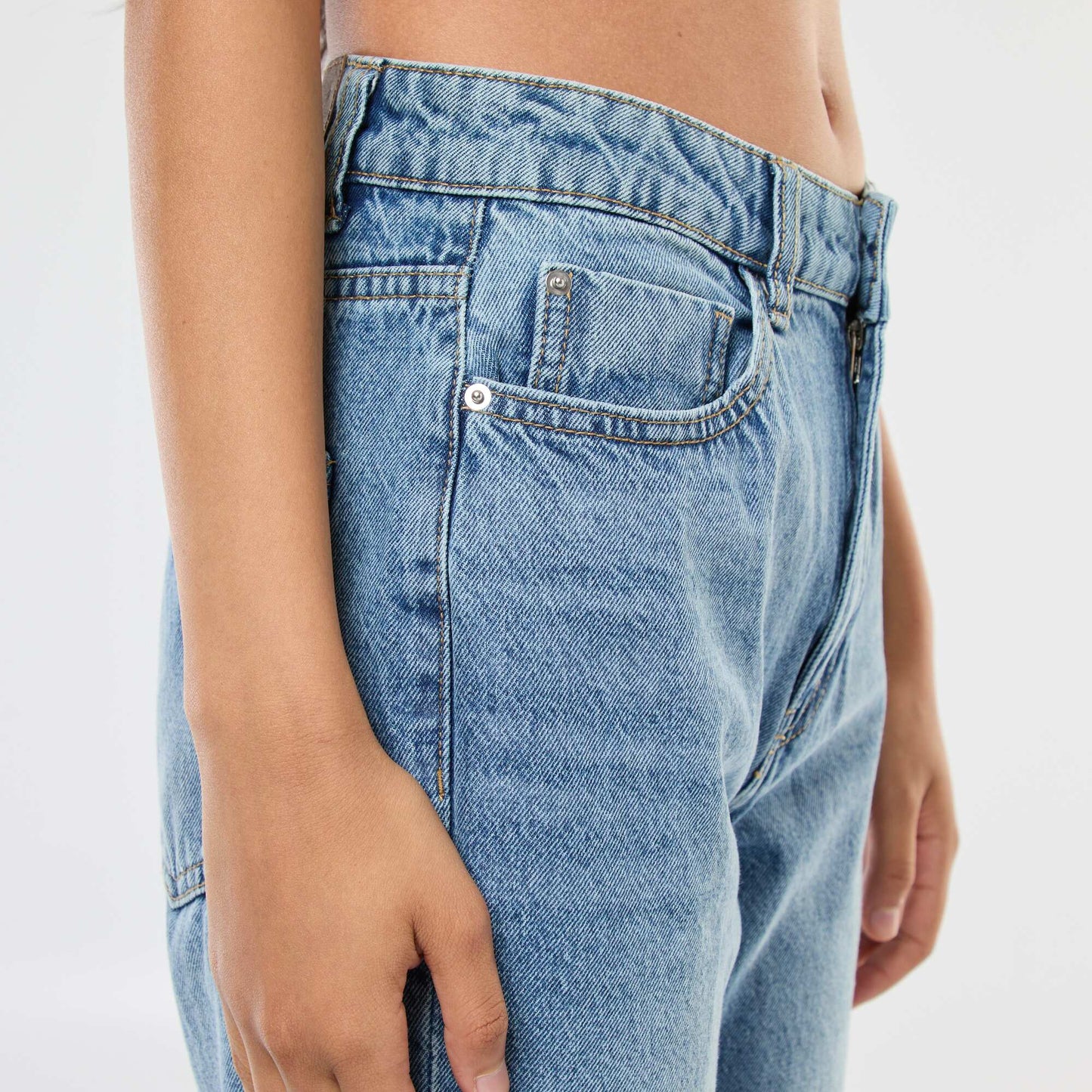 High-Waisted Straight Leg Jeans BLUE