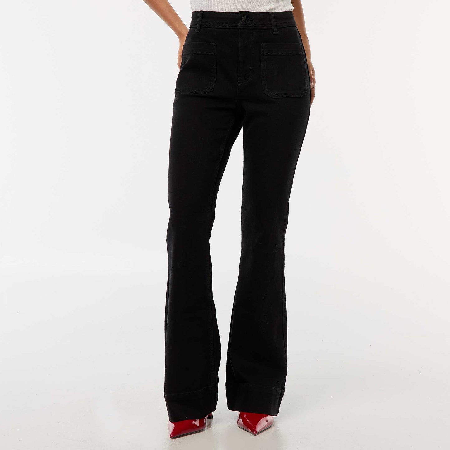 High-Waisted Flare/Bootcut Jeans BLACK